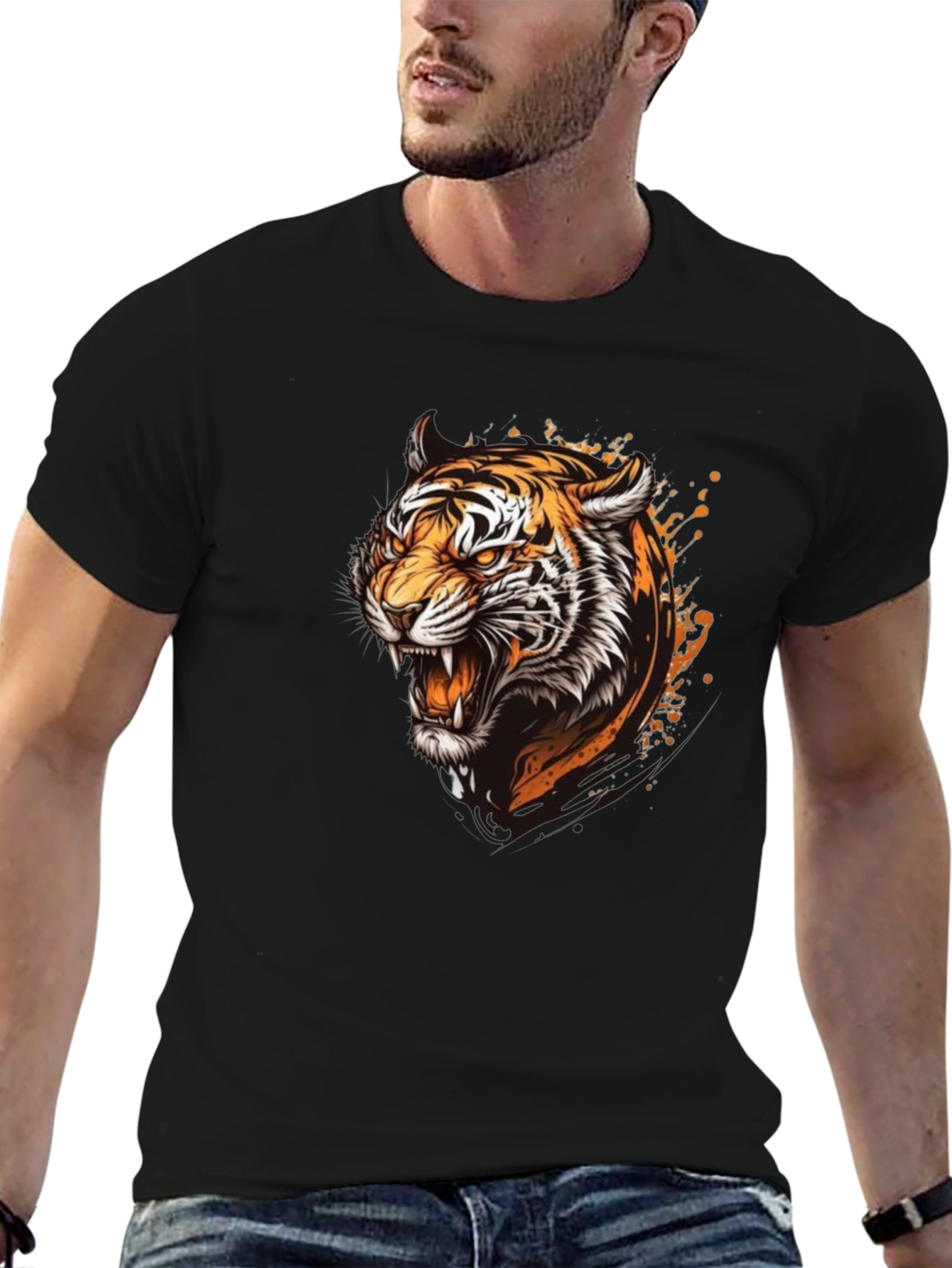 Roaring Tiger Graphic T-Shirt - Black