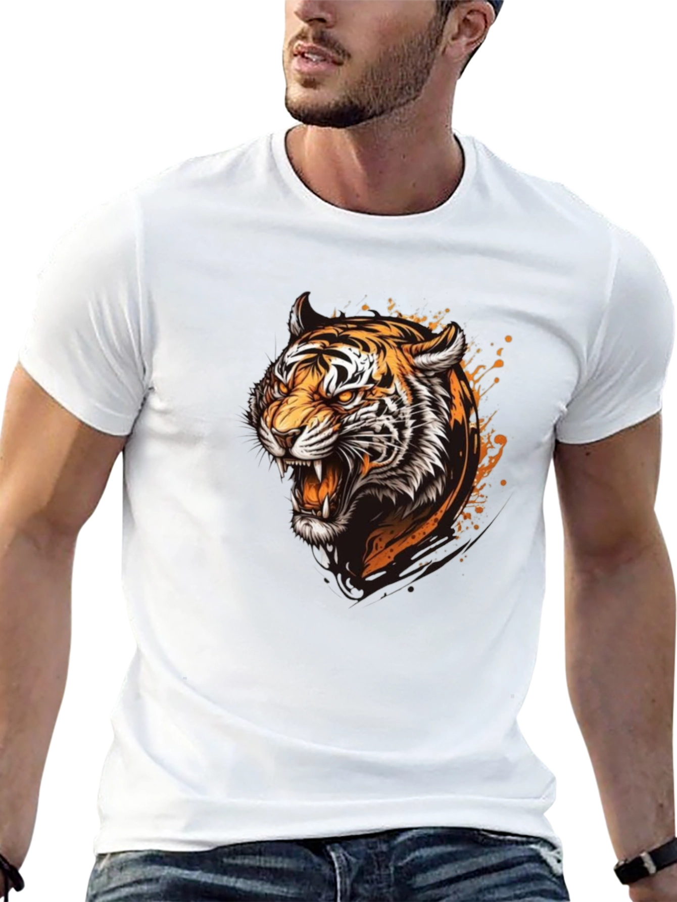 Roaring Tiger Graphic T-Shirt - Black