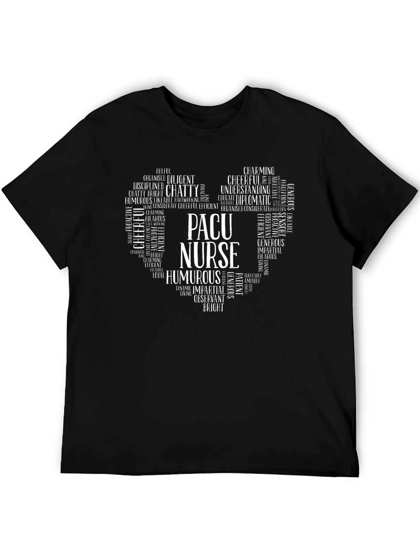 PACU Nurse Heart Word Art T-Shirt