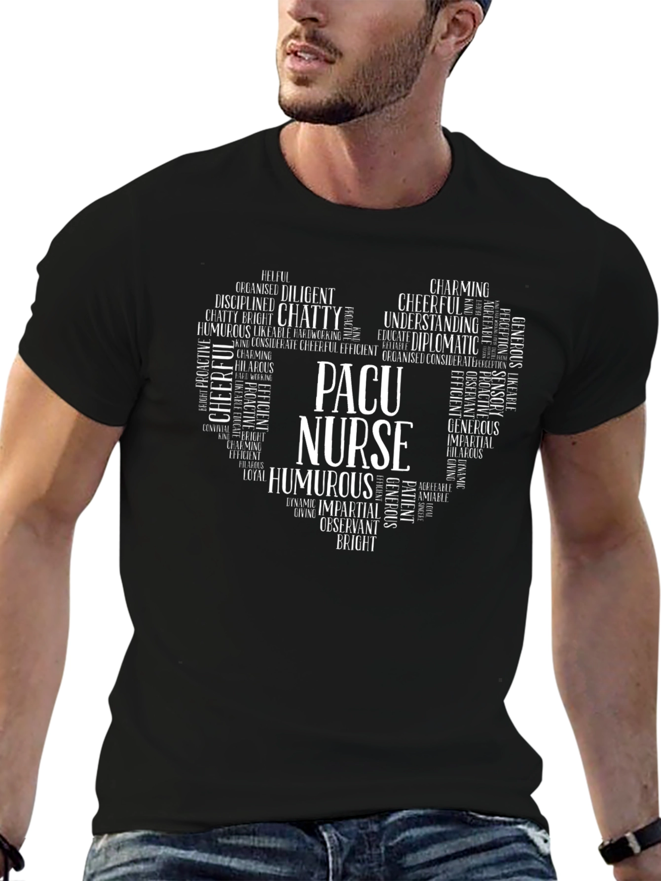 PACU Nurse Heart Word Art T-Shirt
