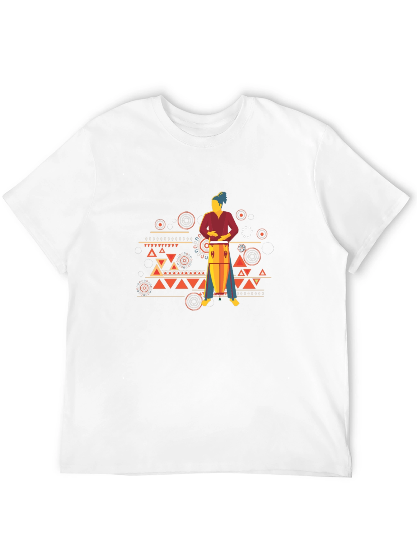 Tribal Drummer Graphic T-Shirt - Bold Style
