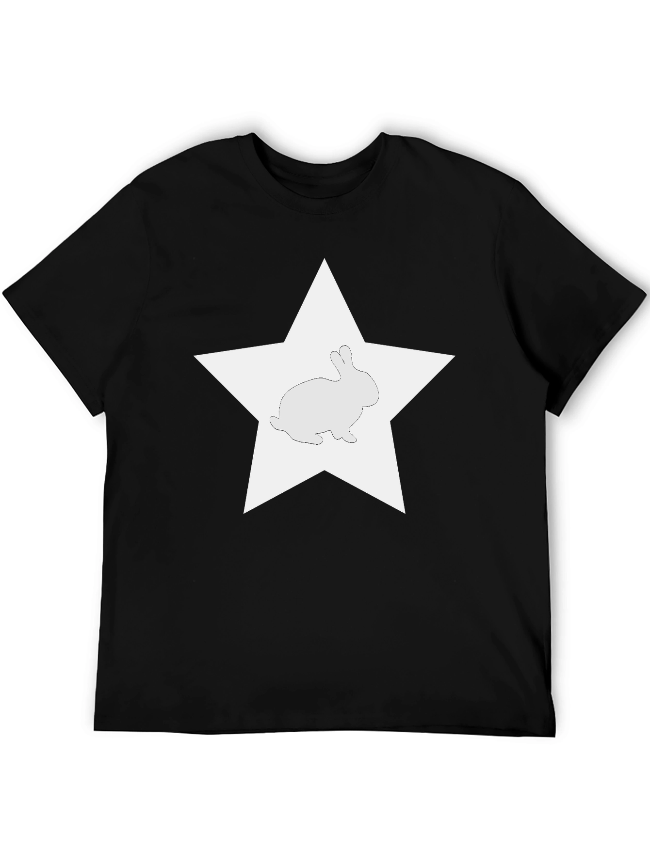 Rabbit Star Graphic Tee - Black Cotton Blend
