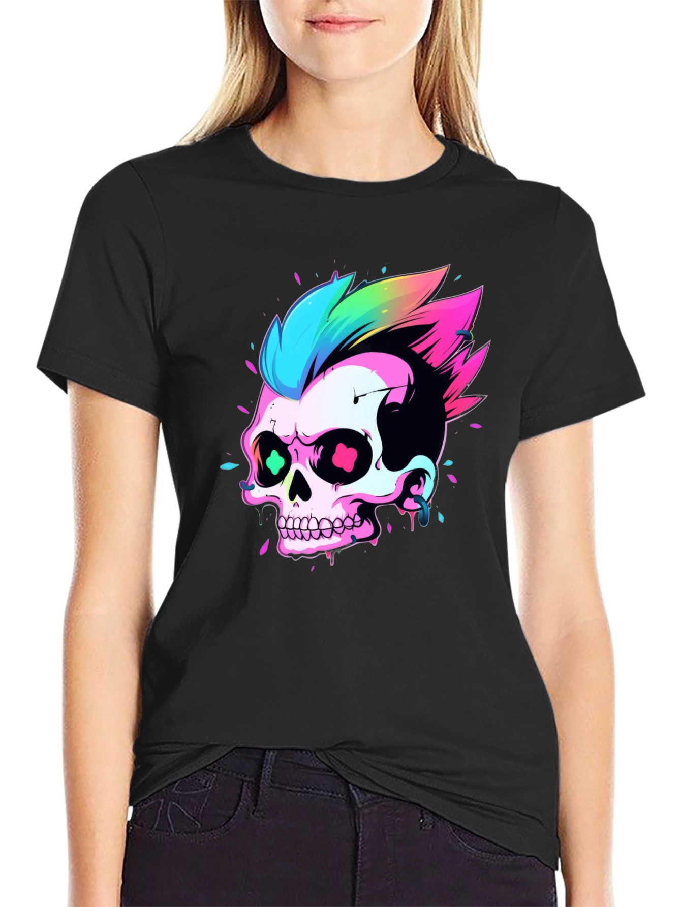 Neon Skull Graphic Tee - Punk Rock Style