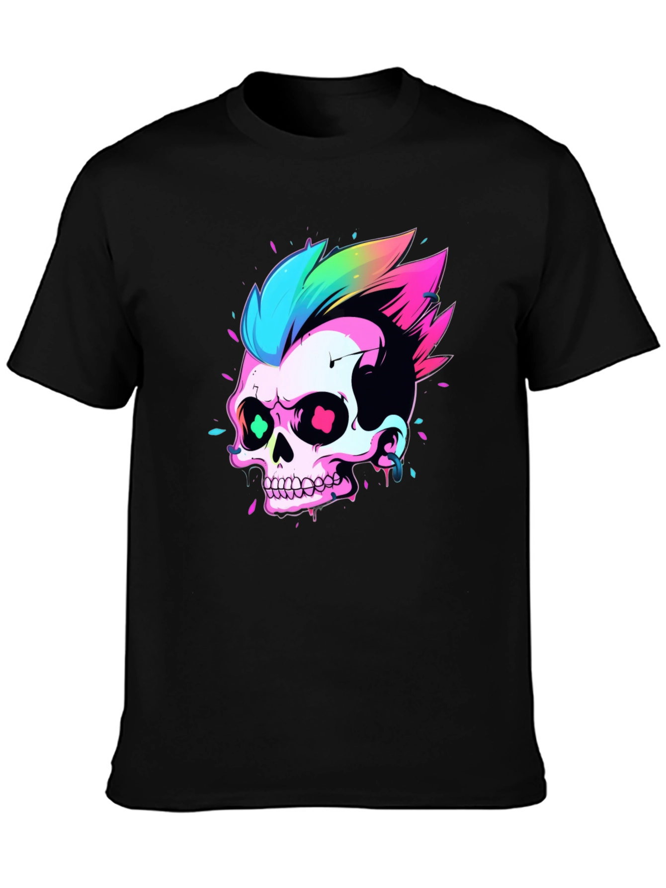 Neon Skull Graphic Tee - Punk Rock Style