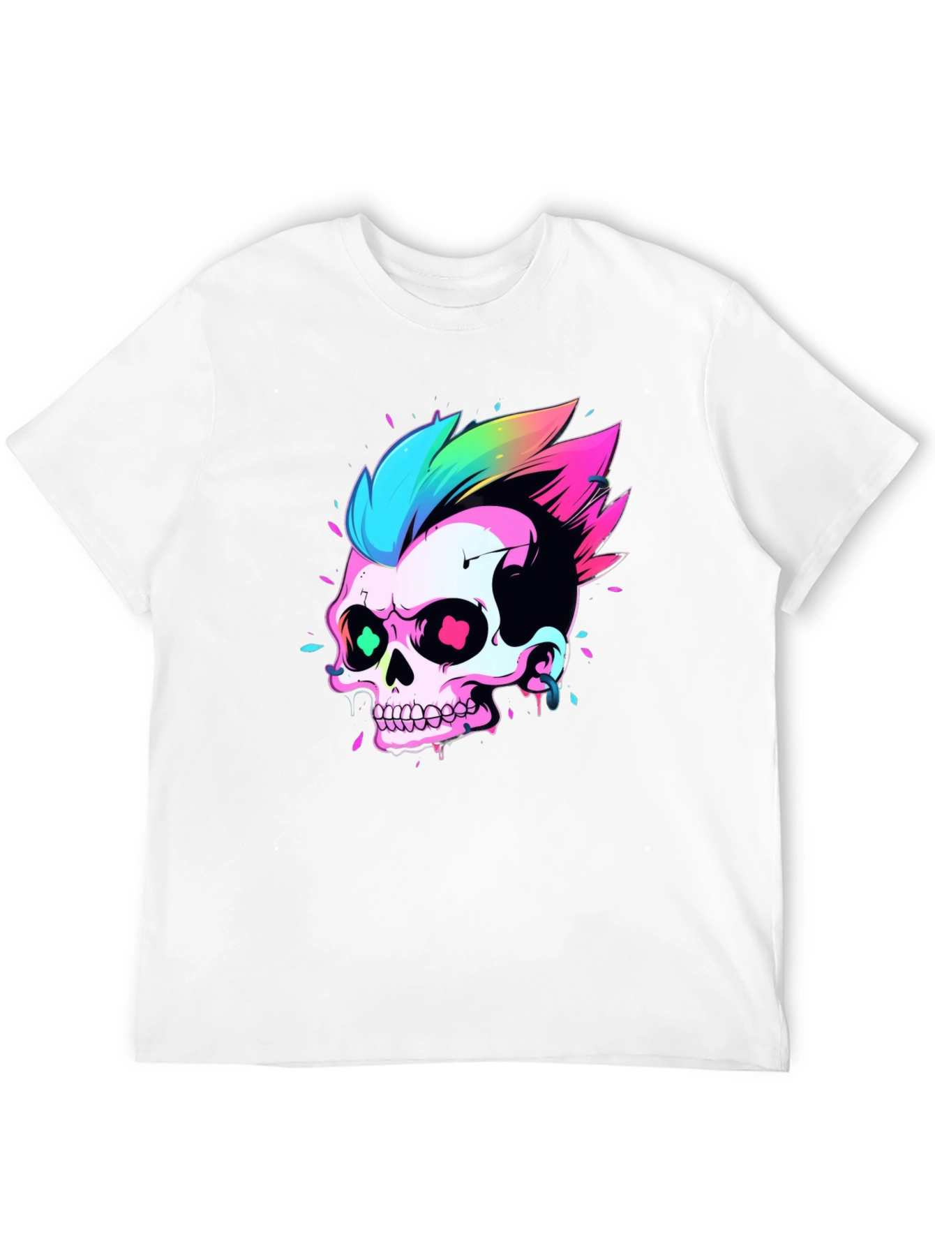 Neon Skull Graphic Tee - Punk Rock Style