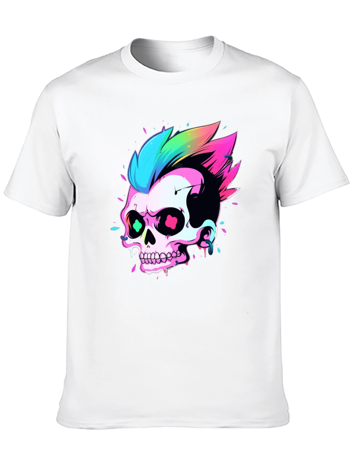 Neon Skull Graphic Tee - Punk Rock Style