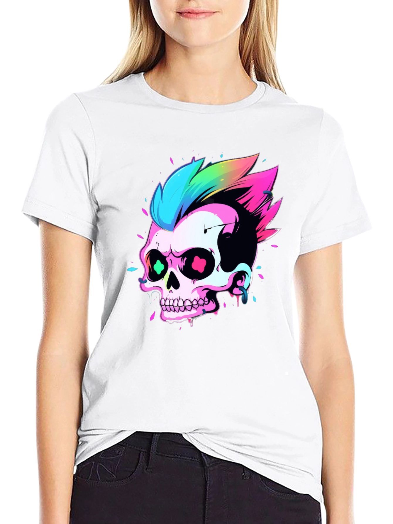 Neon Skull Graphic Tee - Punk Rock Style