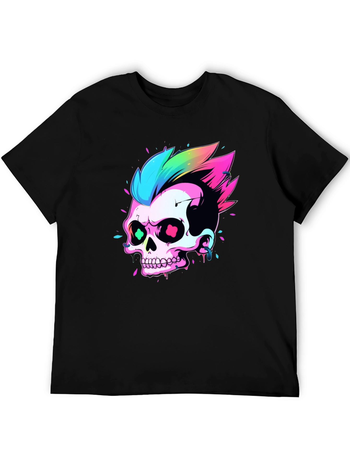 Neon Skull Graphic Tee - Punk Rock Style