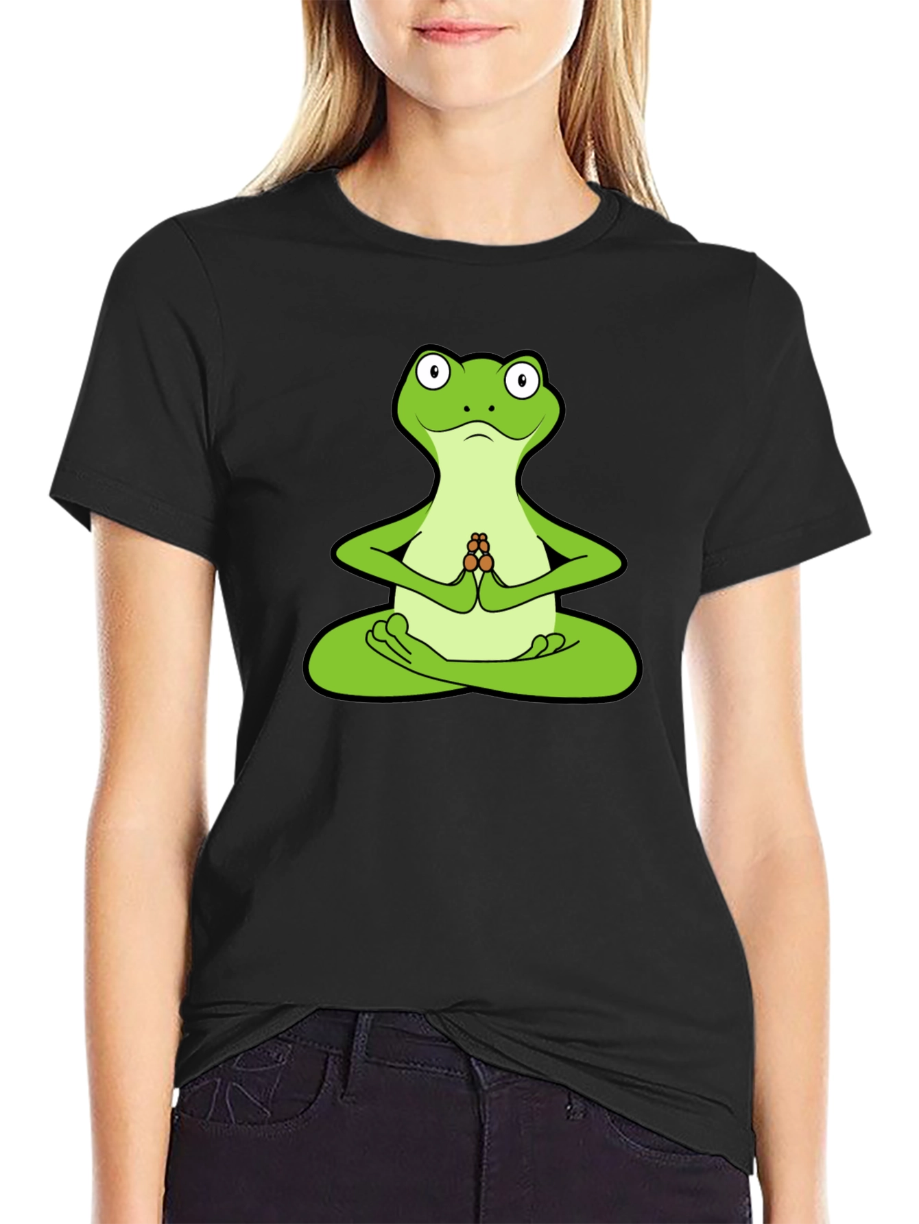 Yoga Frog Graphic T-Shirt - Meditating Amphibian Tee