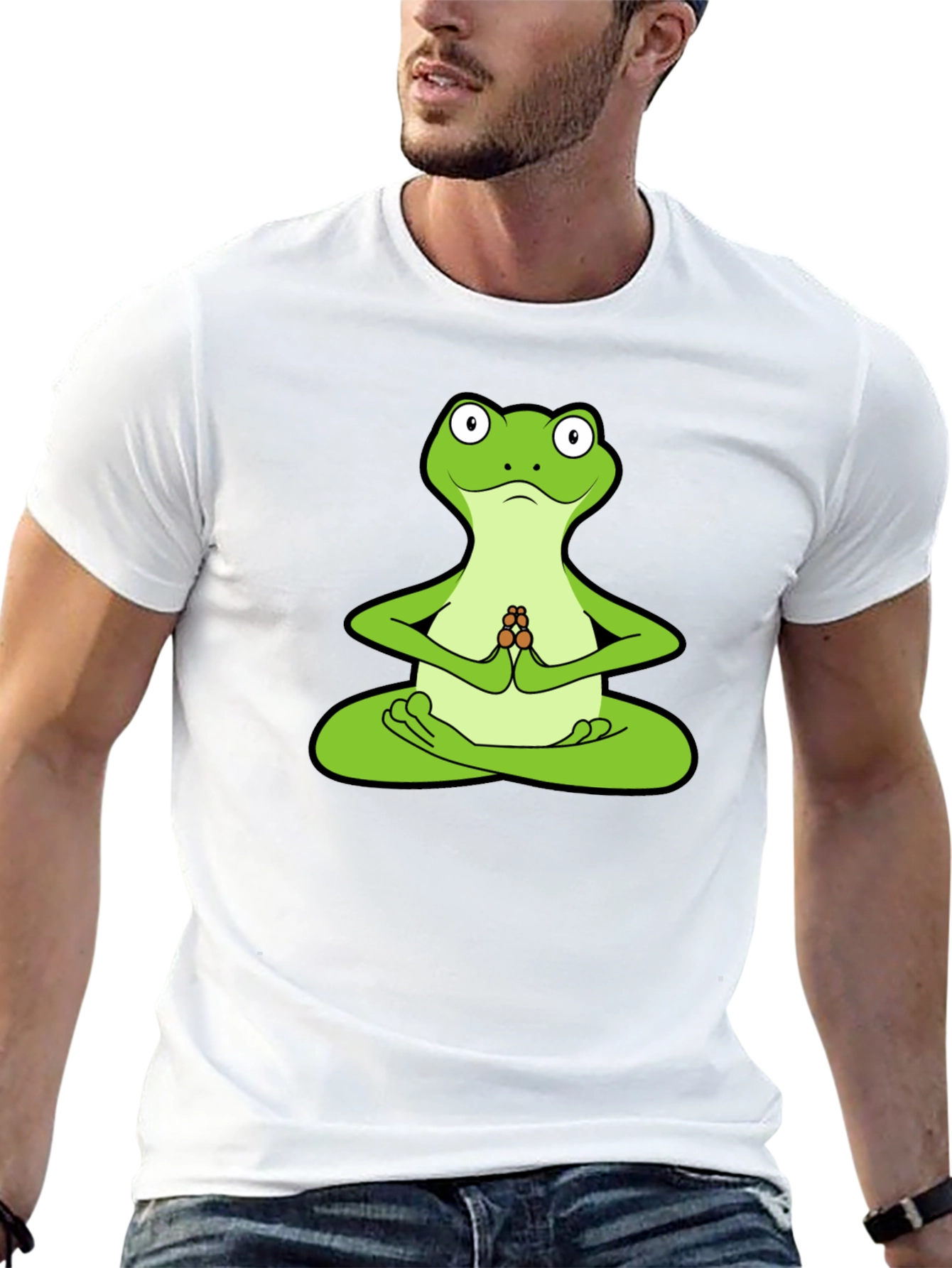 Yoga Frog Graphic T-Shirt - Meditating Amphibian Tee