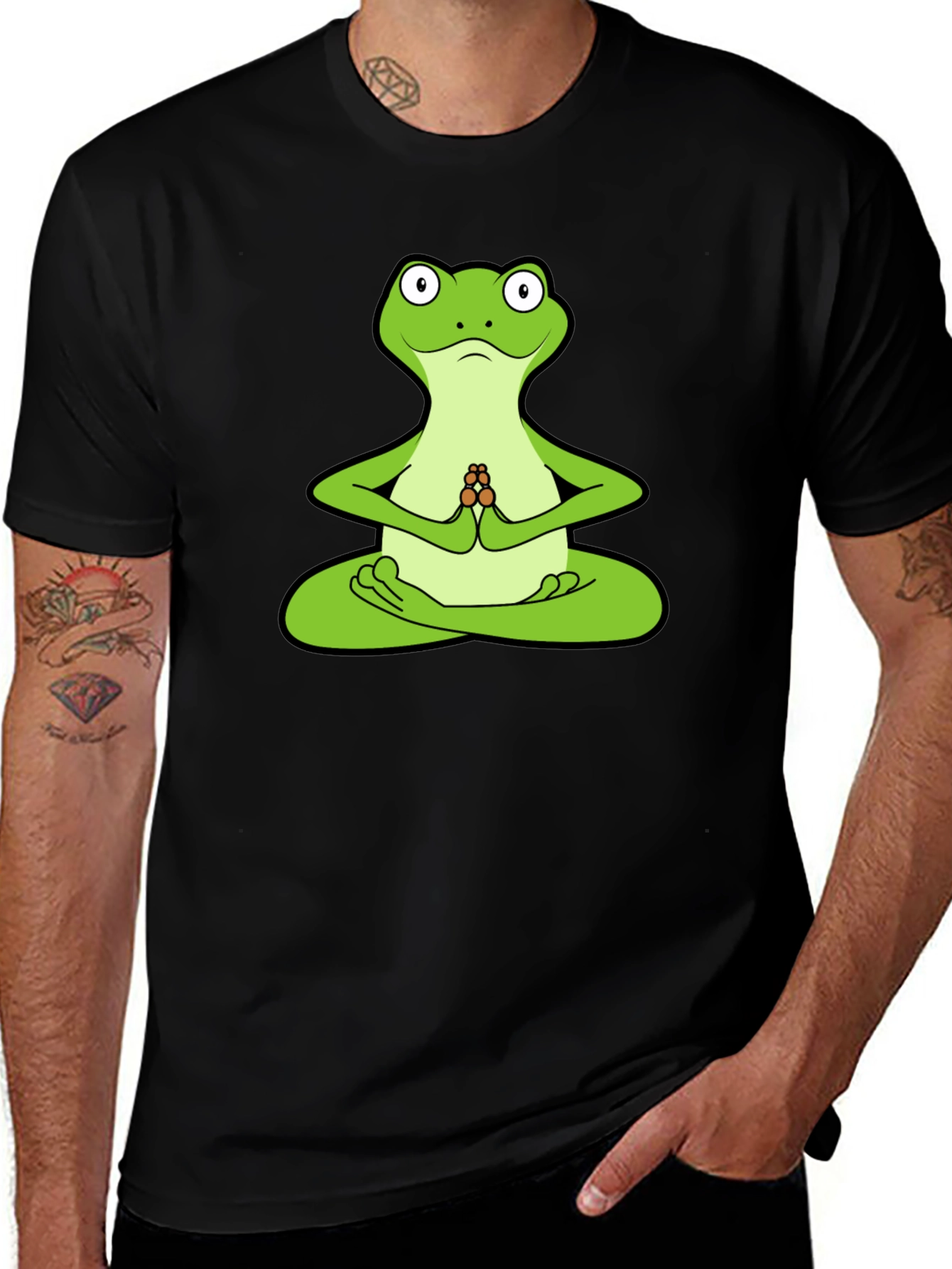 Yoga Frog Graphic T-Shirt - Meditating Amphibian Tee