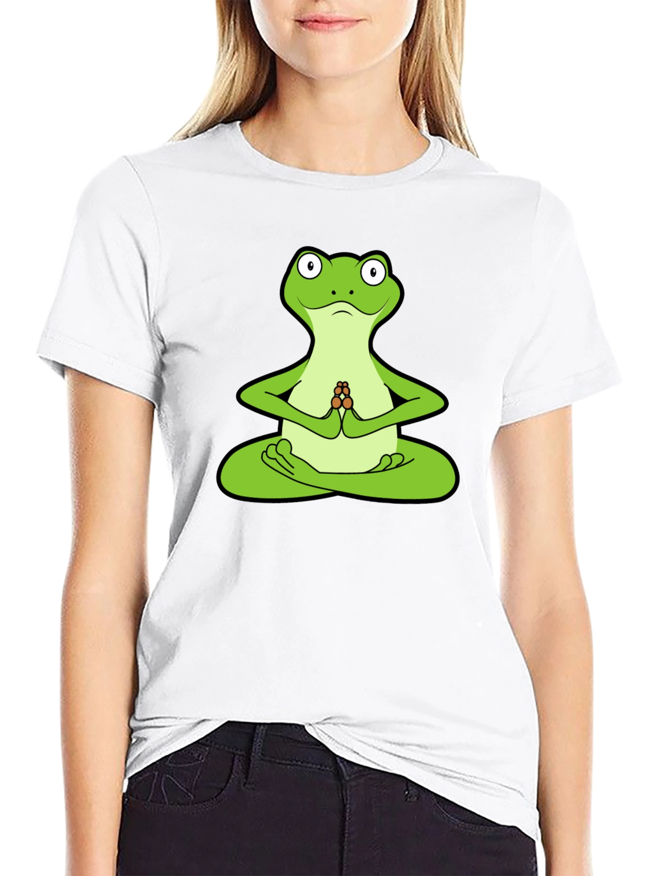 Yoga Frog Graphic T-Shirt - Meditating Amphibian Tee