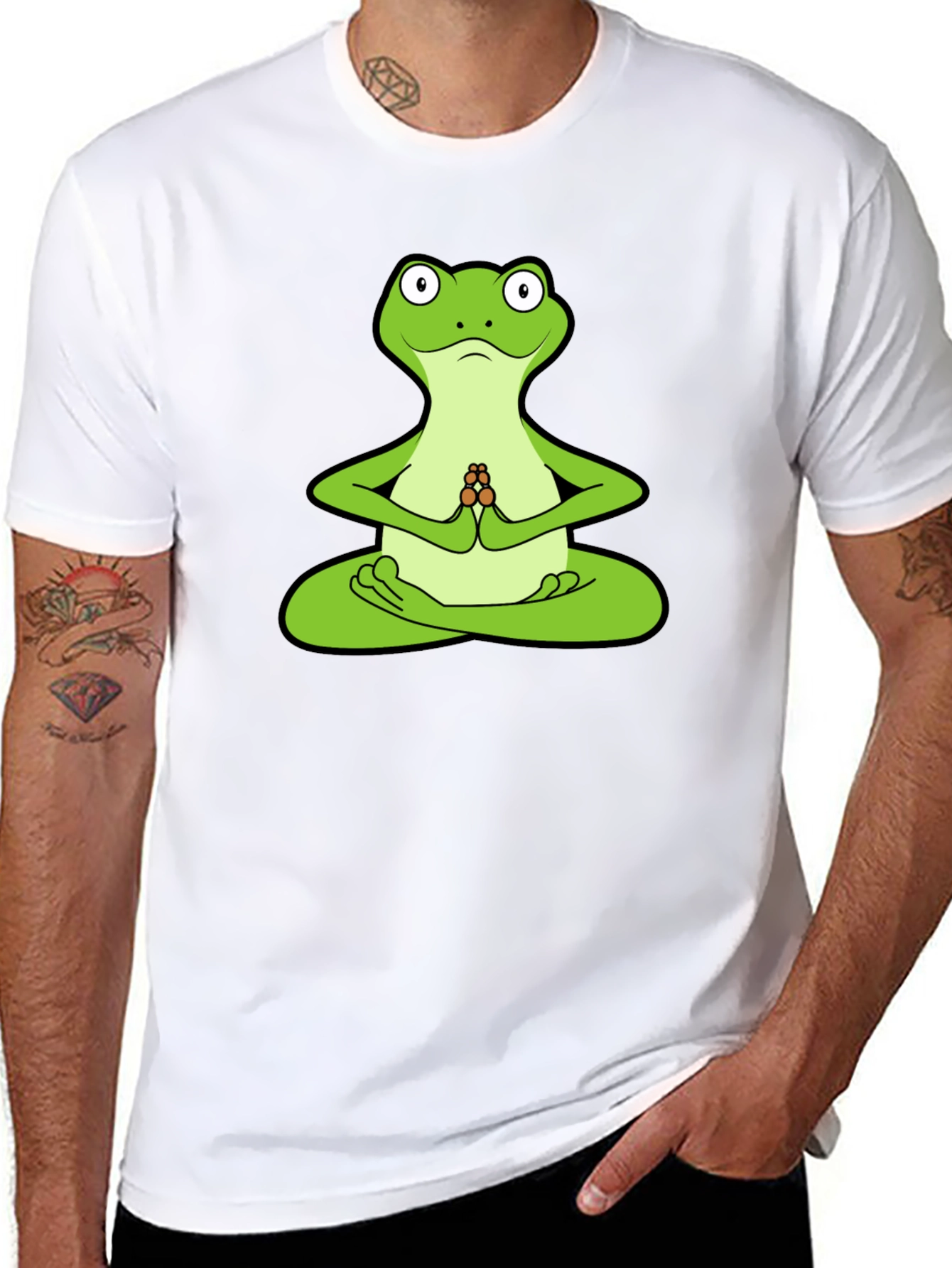 Yoga Frog Graphic T-Shirt - Meditating Amphibian Tee