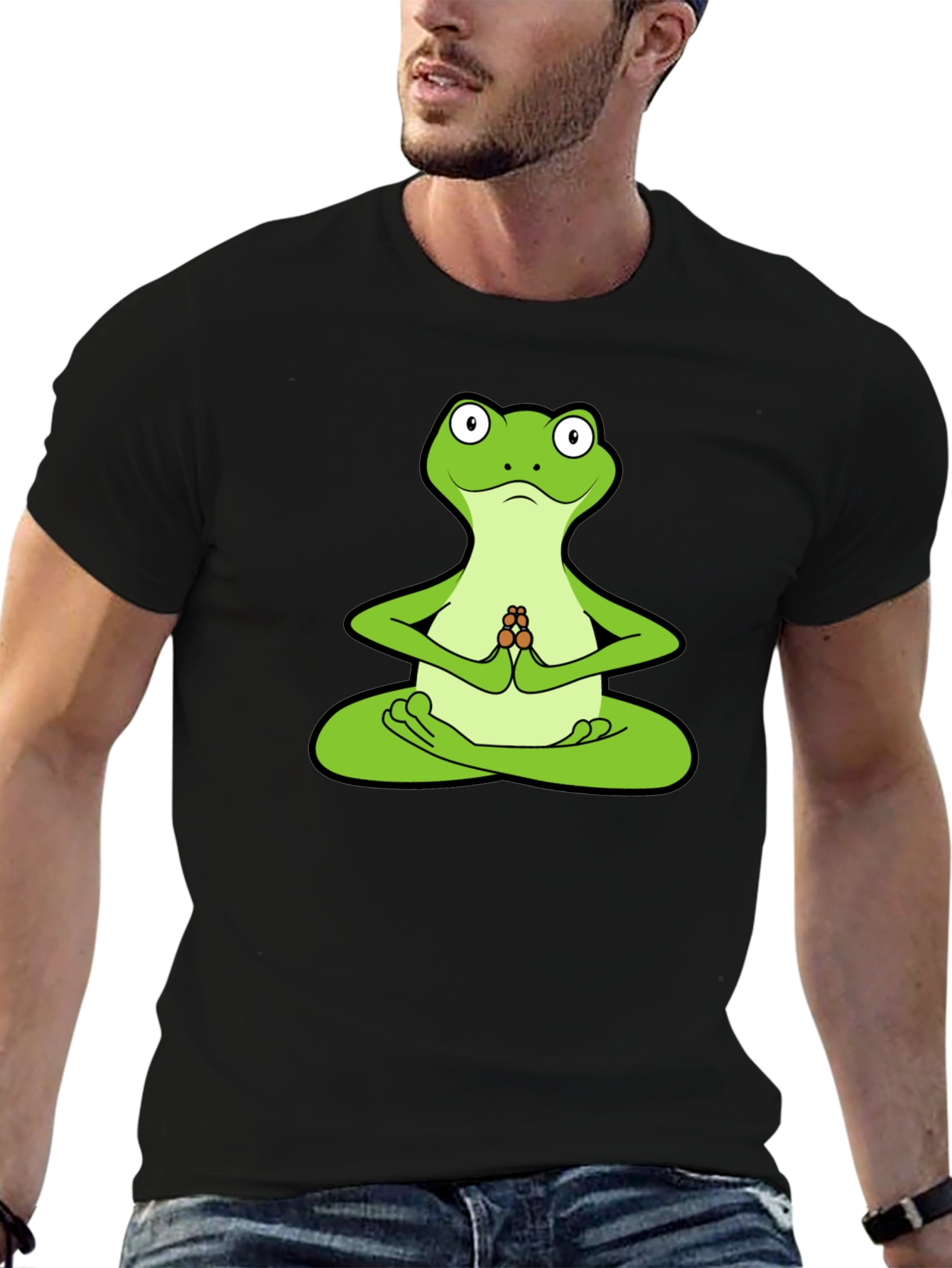 Yoga Frog Graphic T-Shirt - Meditating Amphibian Tee