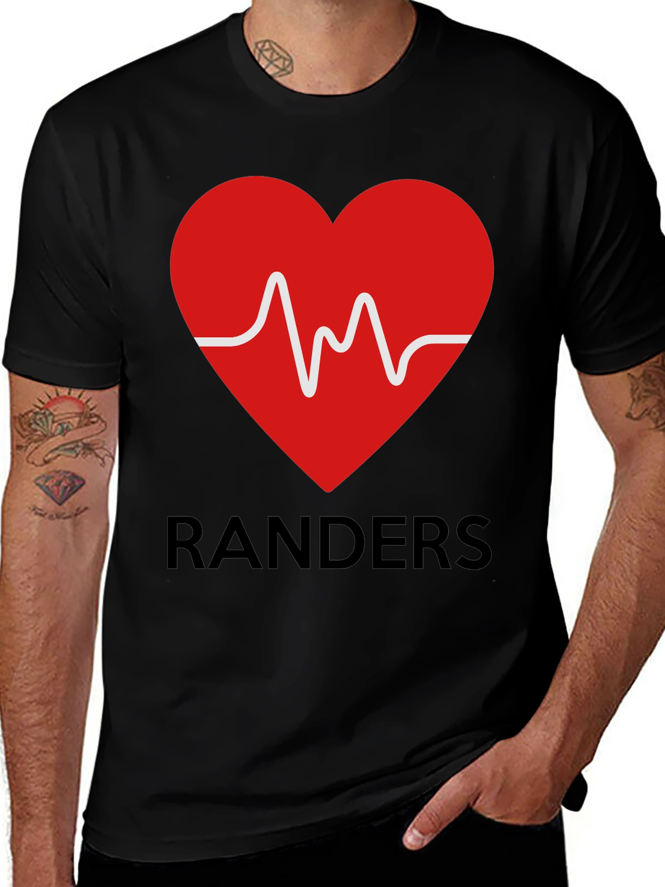 Randers Heartbeat T-Shirt - Mens Black Tee