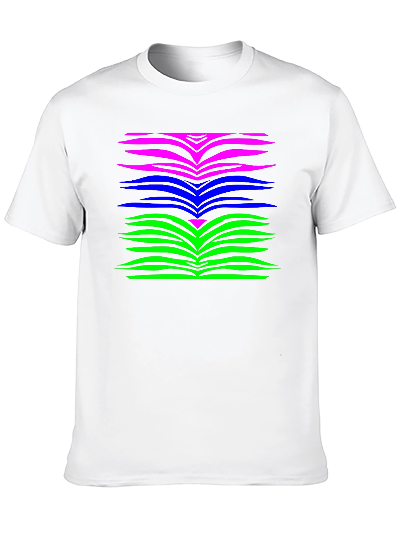 Vibrant Zebra Stripe Graphic Tee - Black
