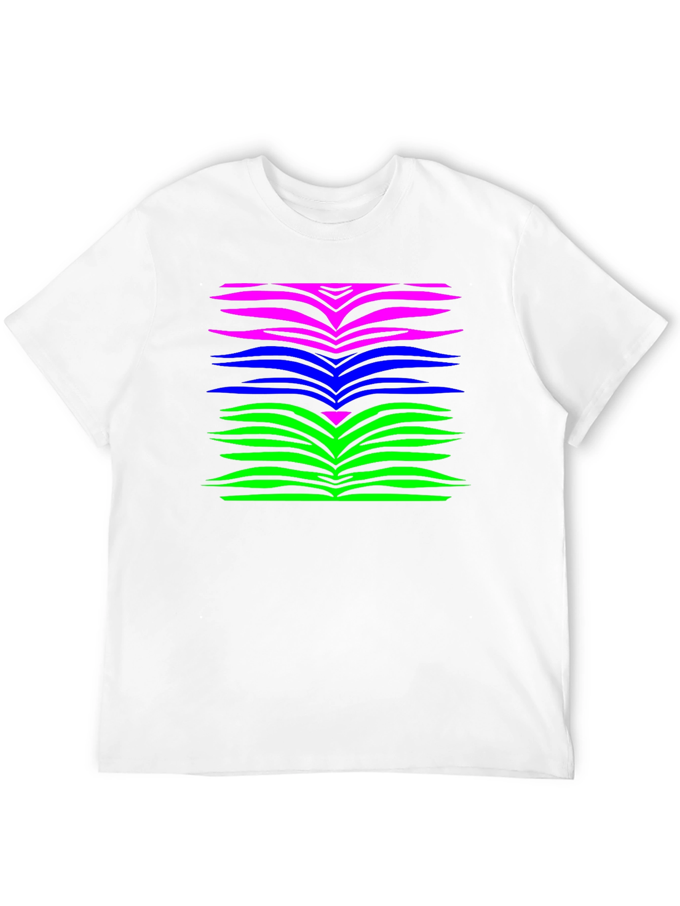 Vibrant Zebra Stripe Graphic Tee - Black