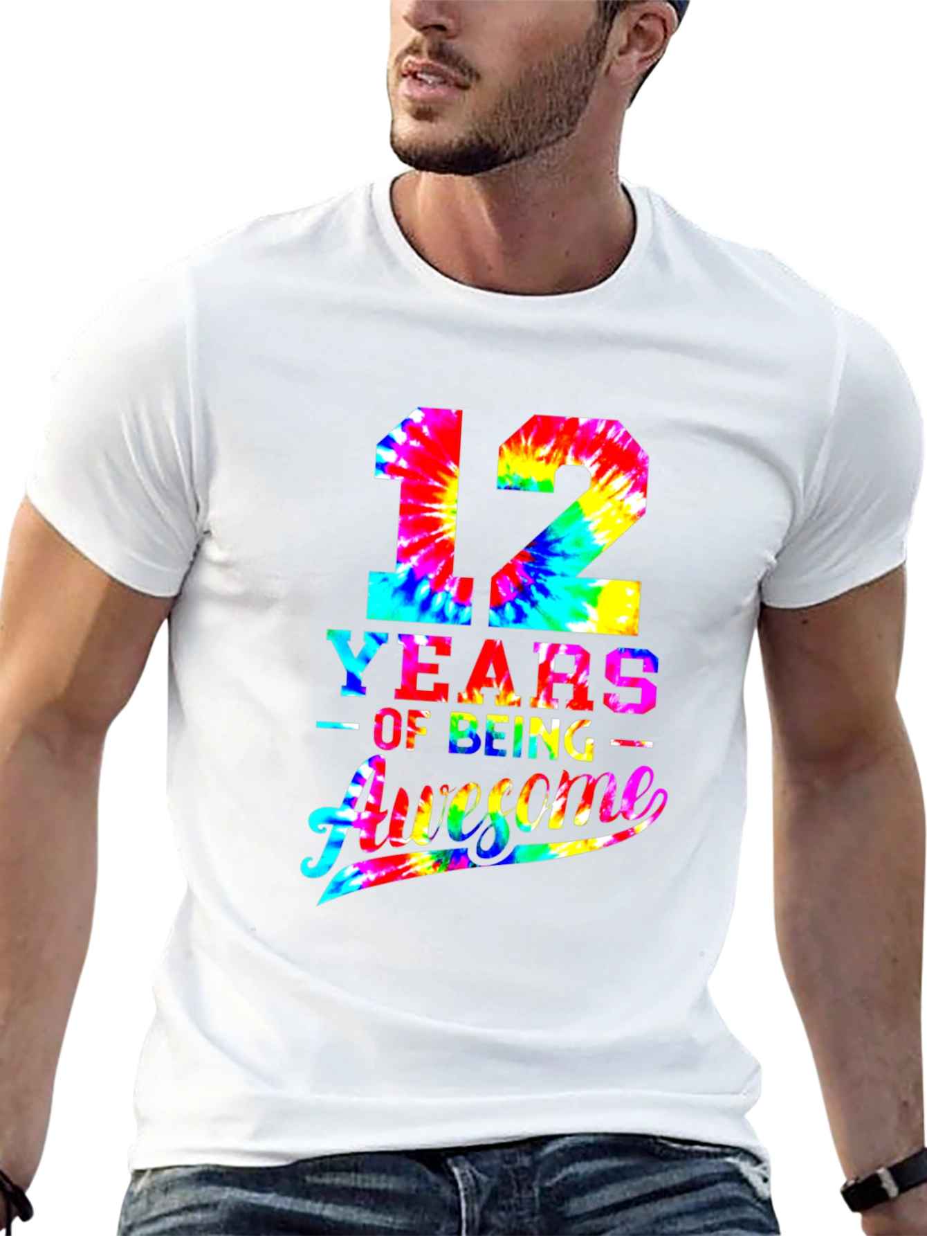 12 Years Awesome Tie-Dye Birthday T-Shirt