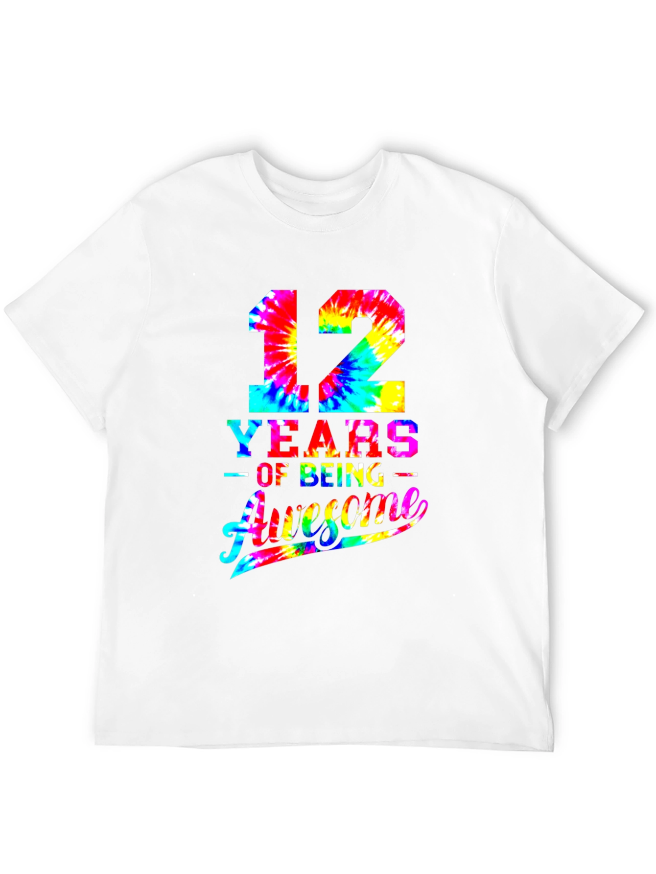 12 Years Awesome Tie-Dye Birthday T-Shirt
