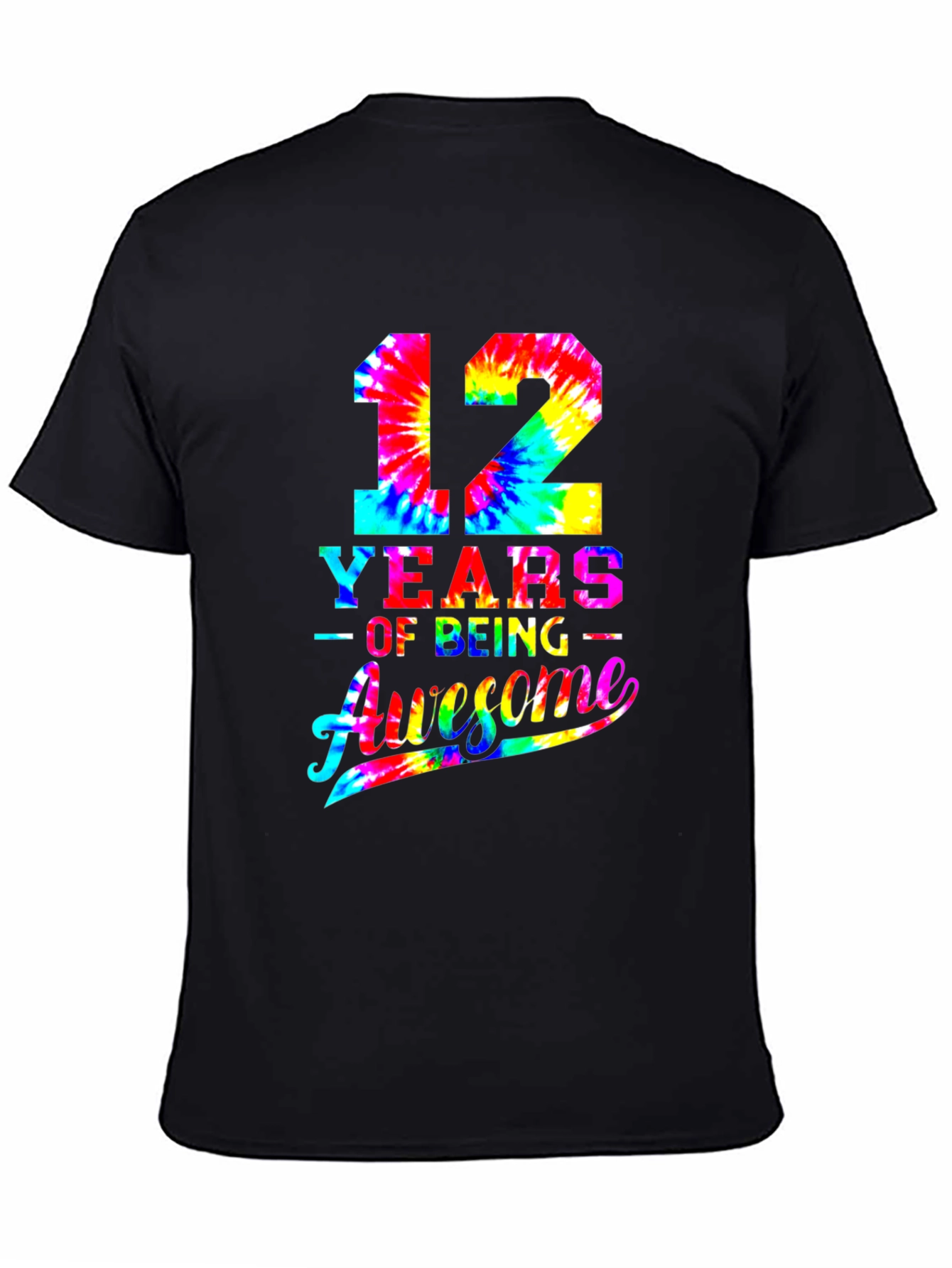 12 Years Awesome Tie-Dye Birthday T-Shirt