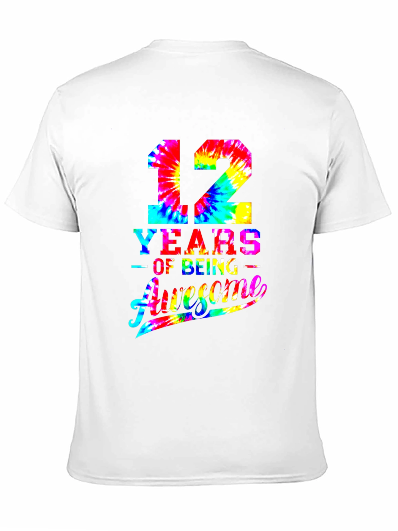 12 Years Awesome Tie-Dye Birthday T-Shirt