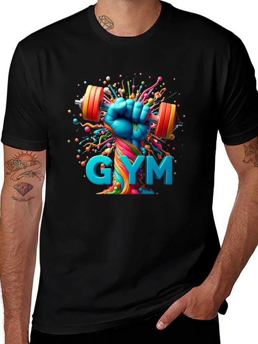 Gym T-Shirt: Colorful Weightlifting Design