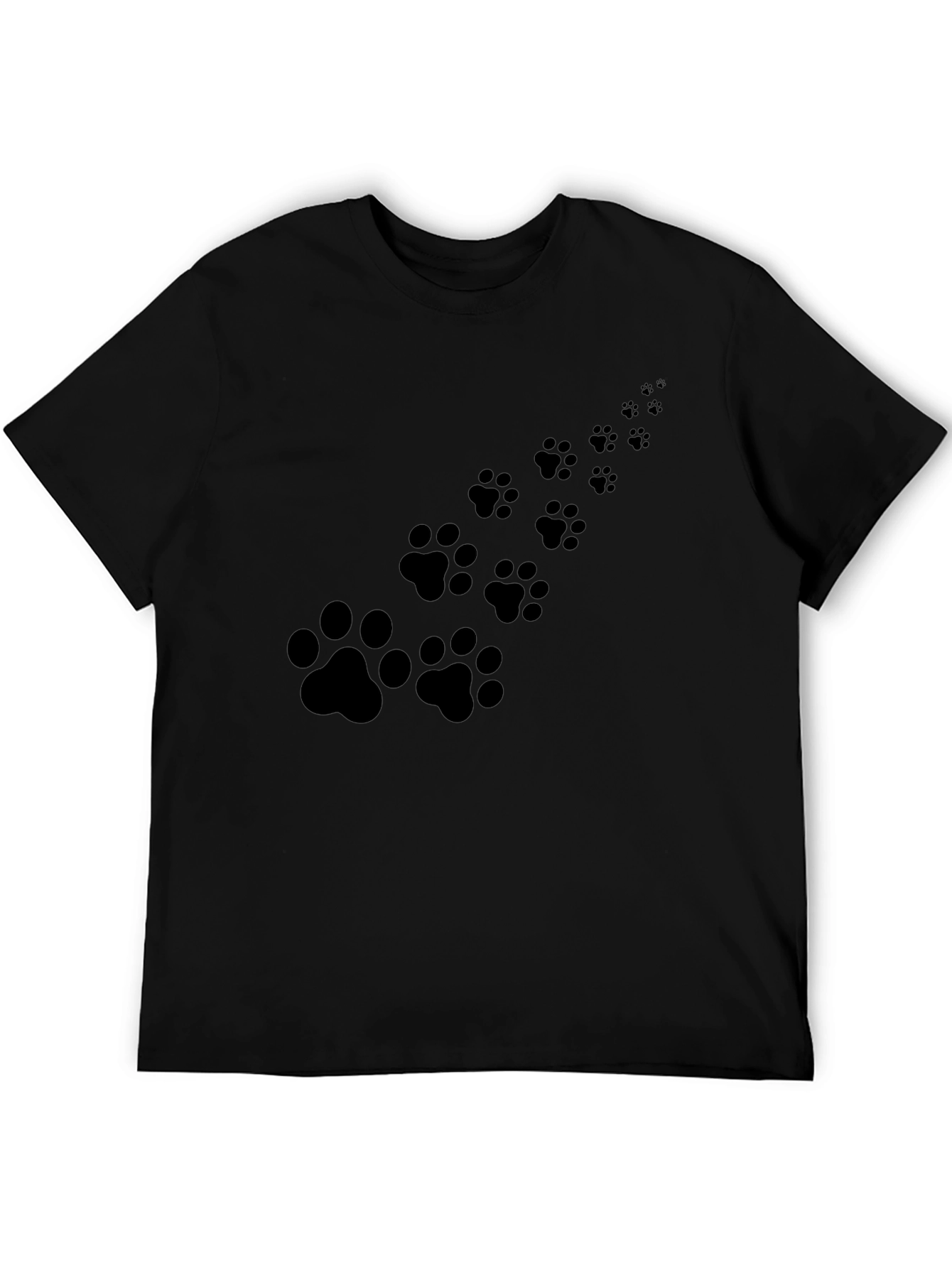 Paw Print Trail Black T-Shirt