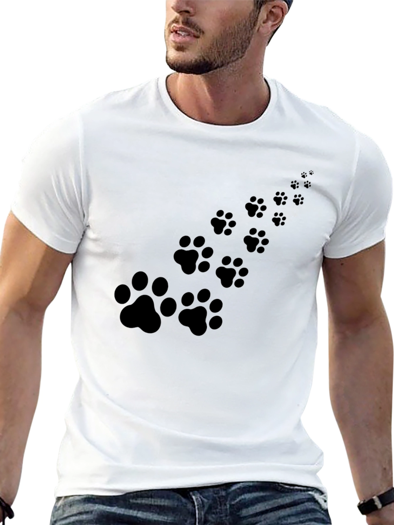 Paw Print Trail Black T-Shirt