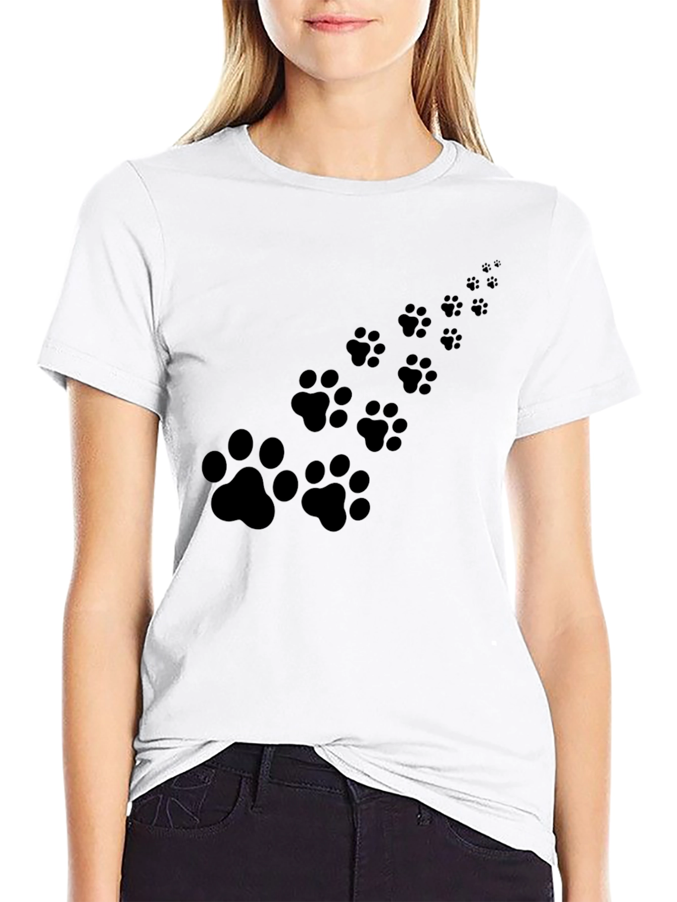 Paw Print Trail Black T-Shirt