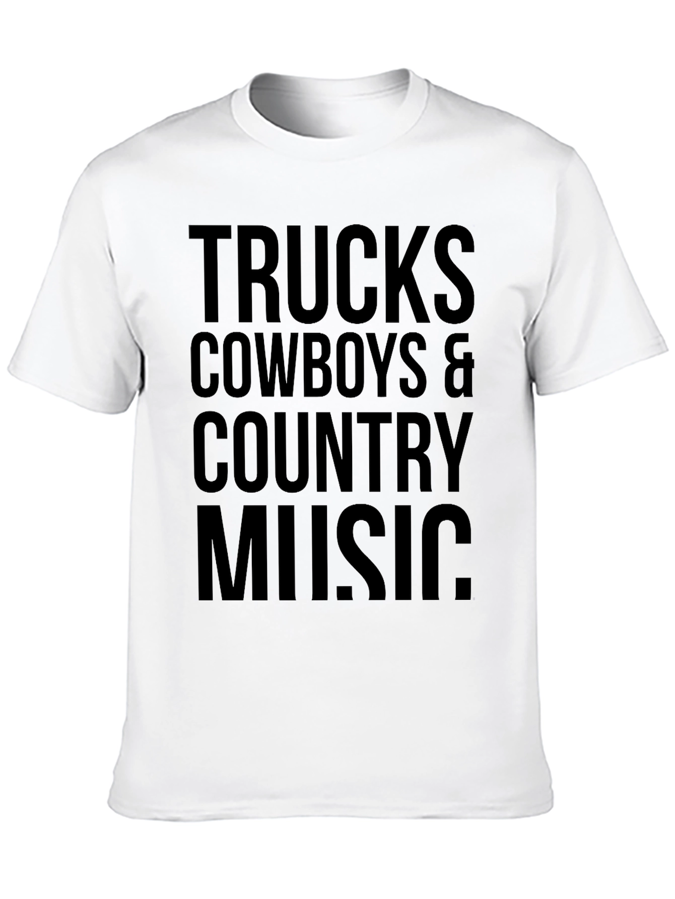 Trucks Cowboys & Country Music Mens Black T-Shirt