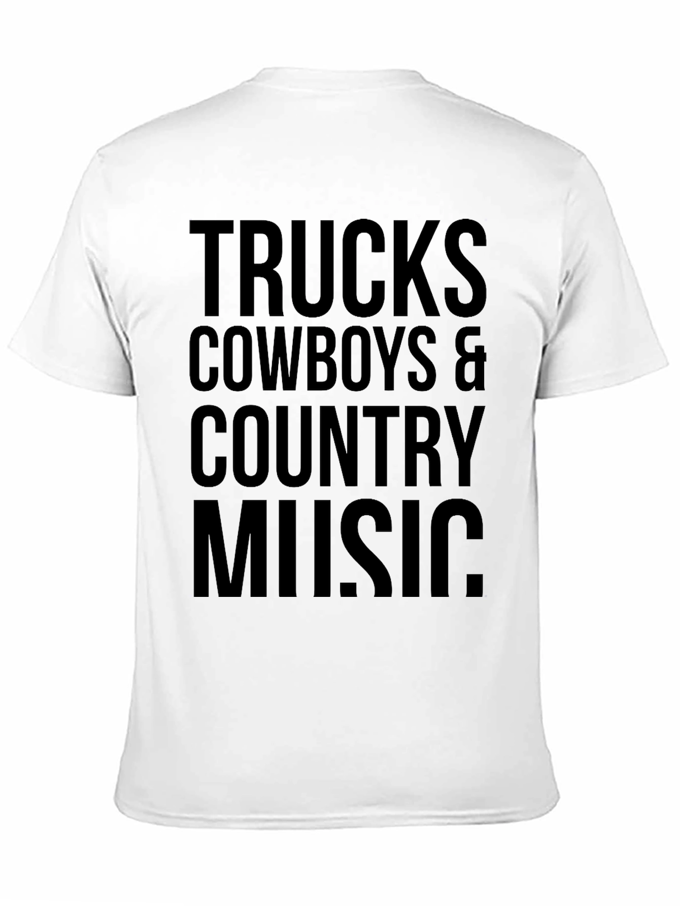 Trucks Cowboys & Country Music Mens Black T-Shirt