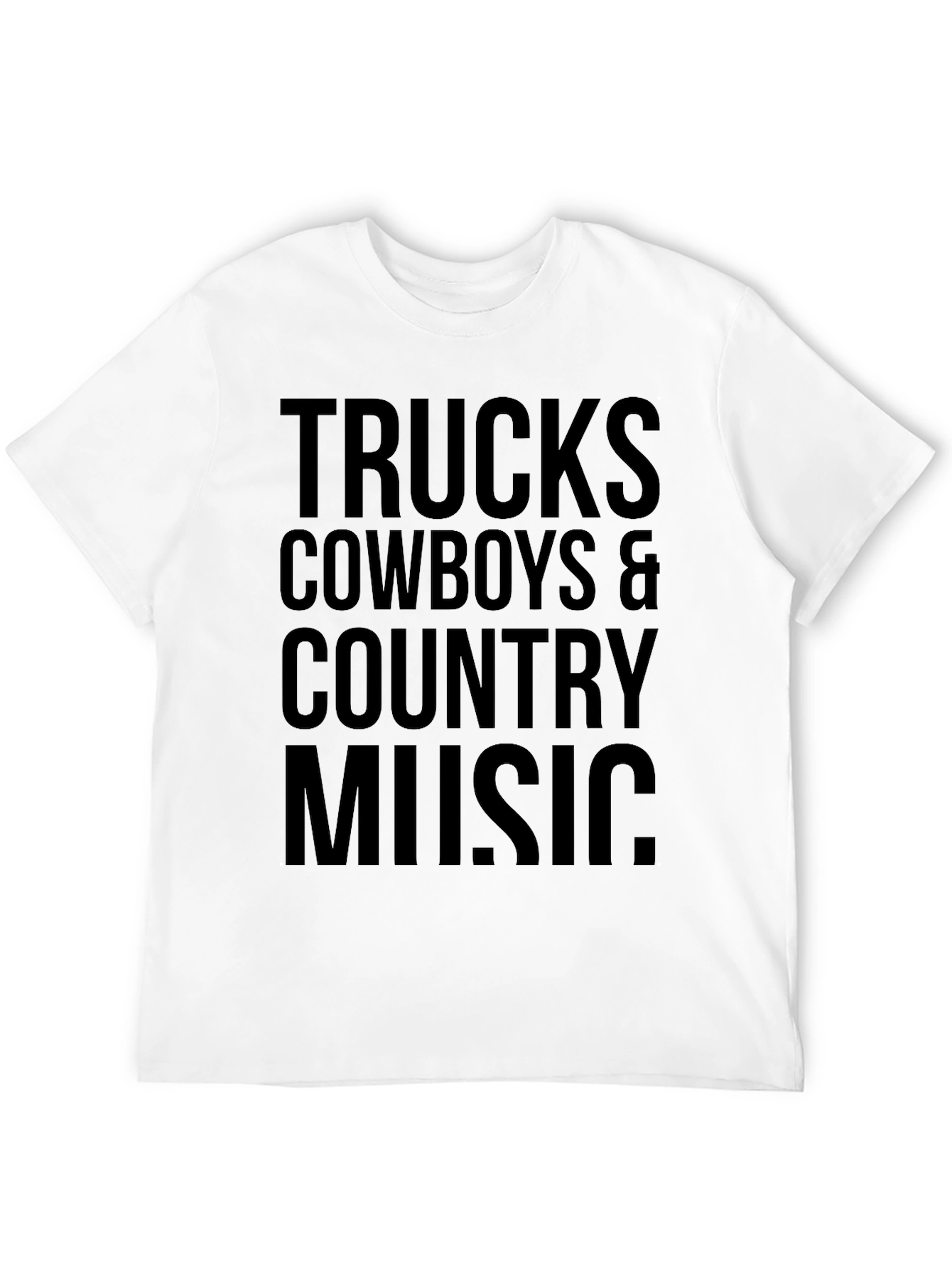 Trucks Cowboys & Country Music Mens Black T-Shirt