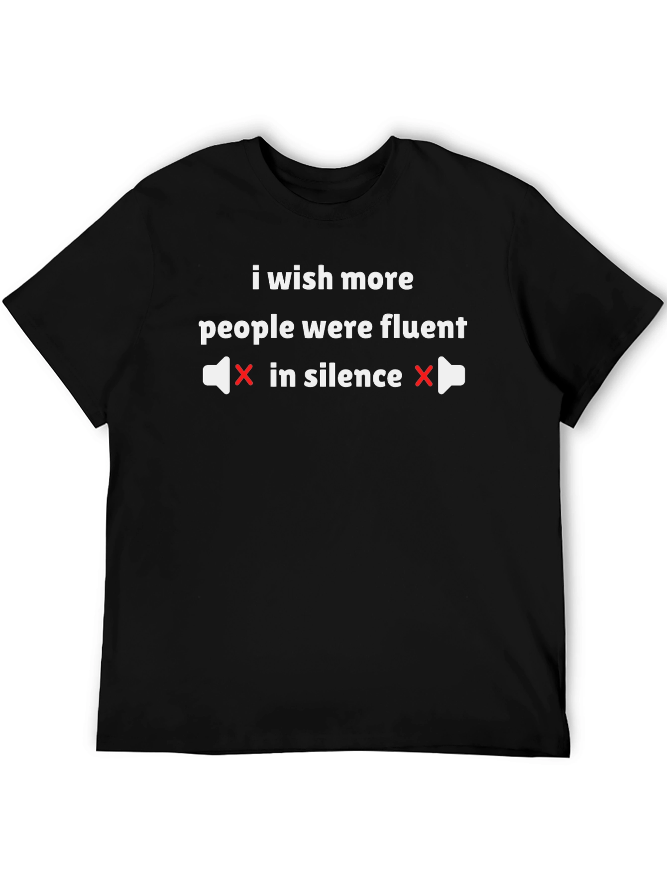 Fluent in Silence Black Graphic T-Shirt