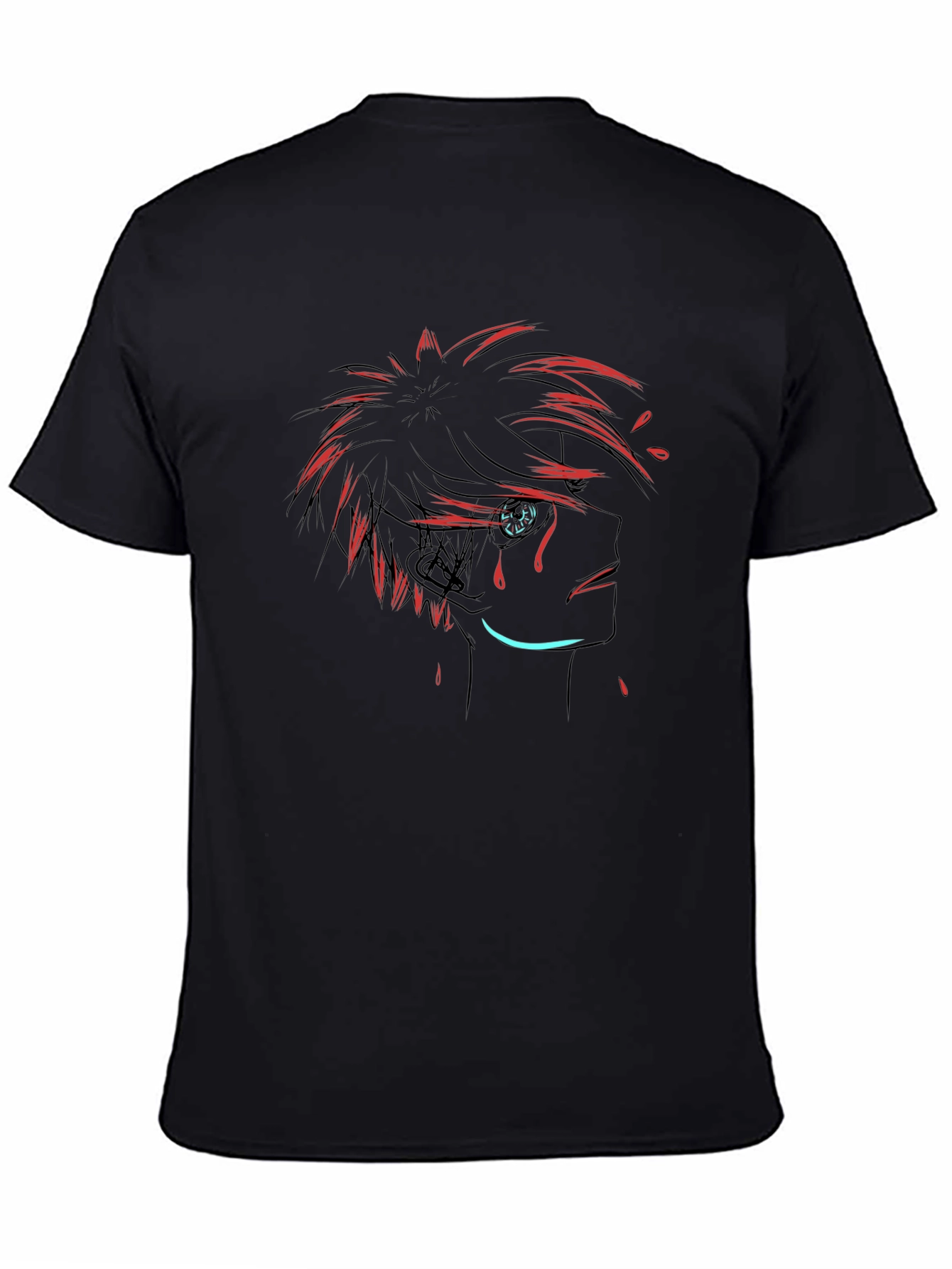 Anime Style Graphic Black T-Shirt