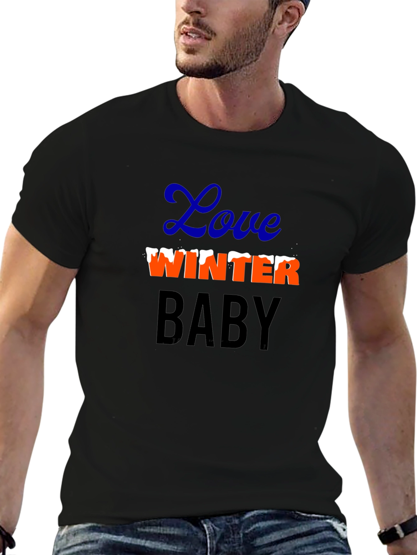 Love Winter Baby Graphic Tee - Black