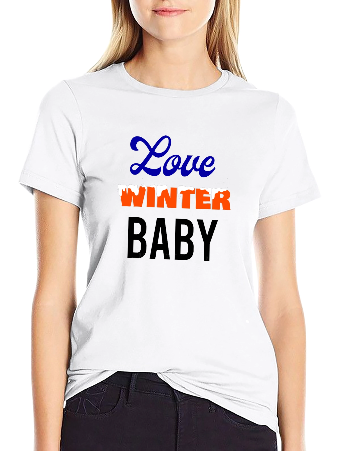 Love Winter Baby Graphic Tee - Black