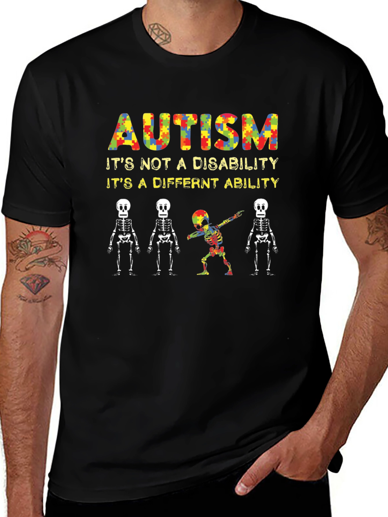 Autism Awareness Graphic Tee - Its a Different Ability