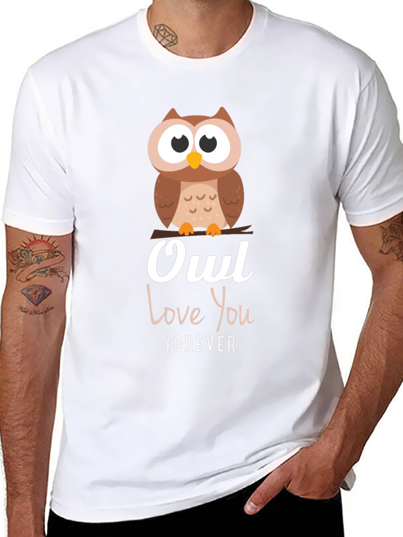 Owl Love You Forever Graphic T-Shirt - Black