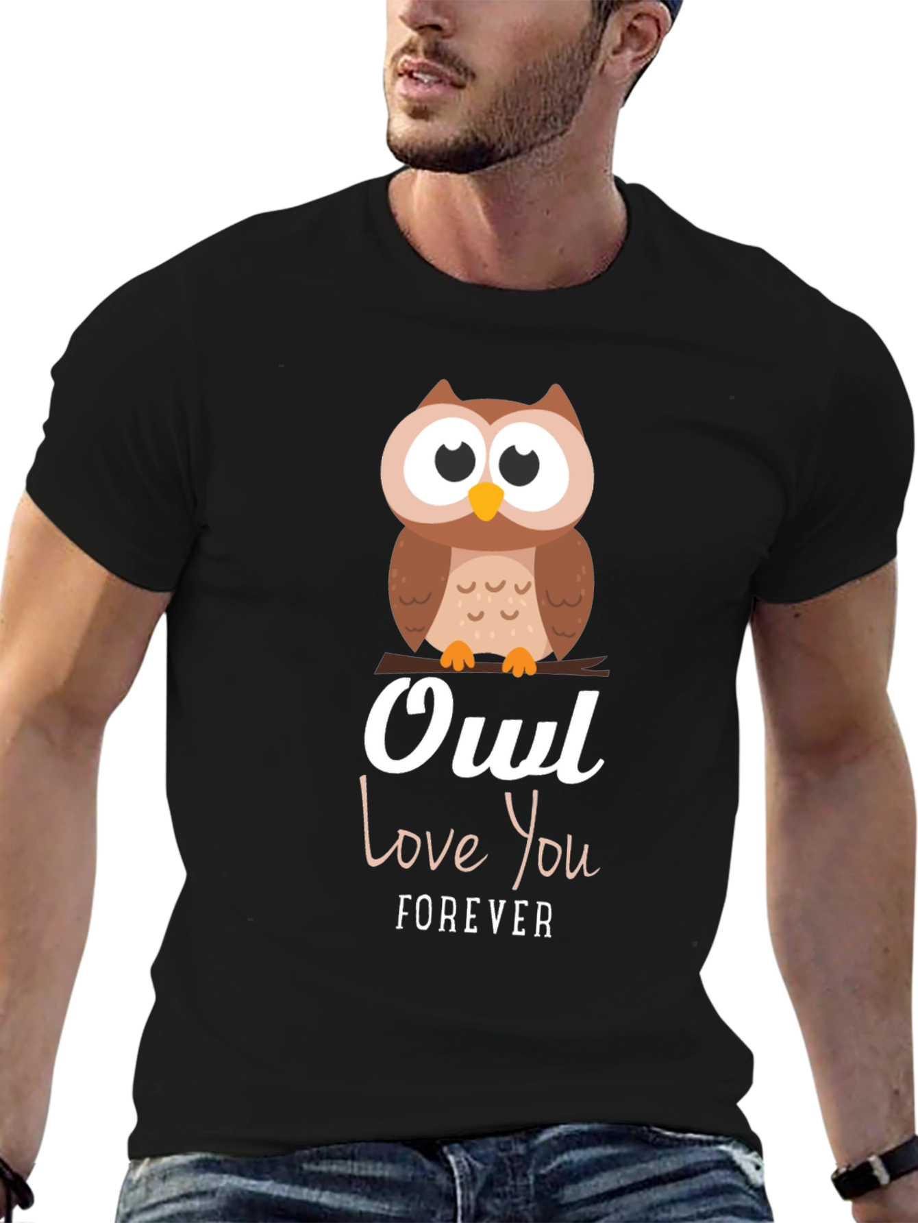 Owl Love You Forever Graphic T-Shirt - Black