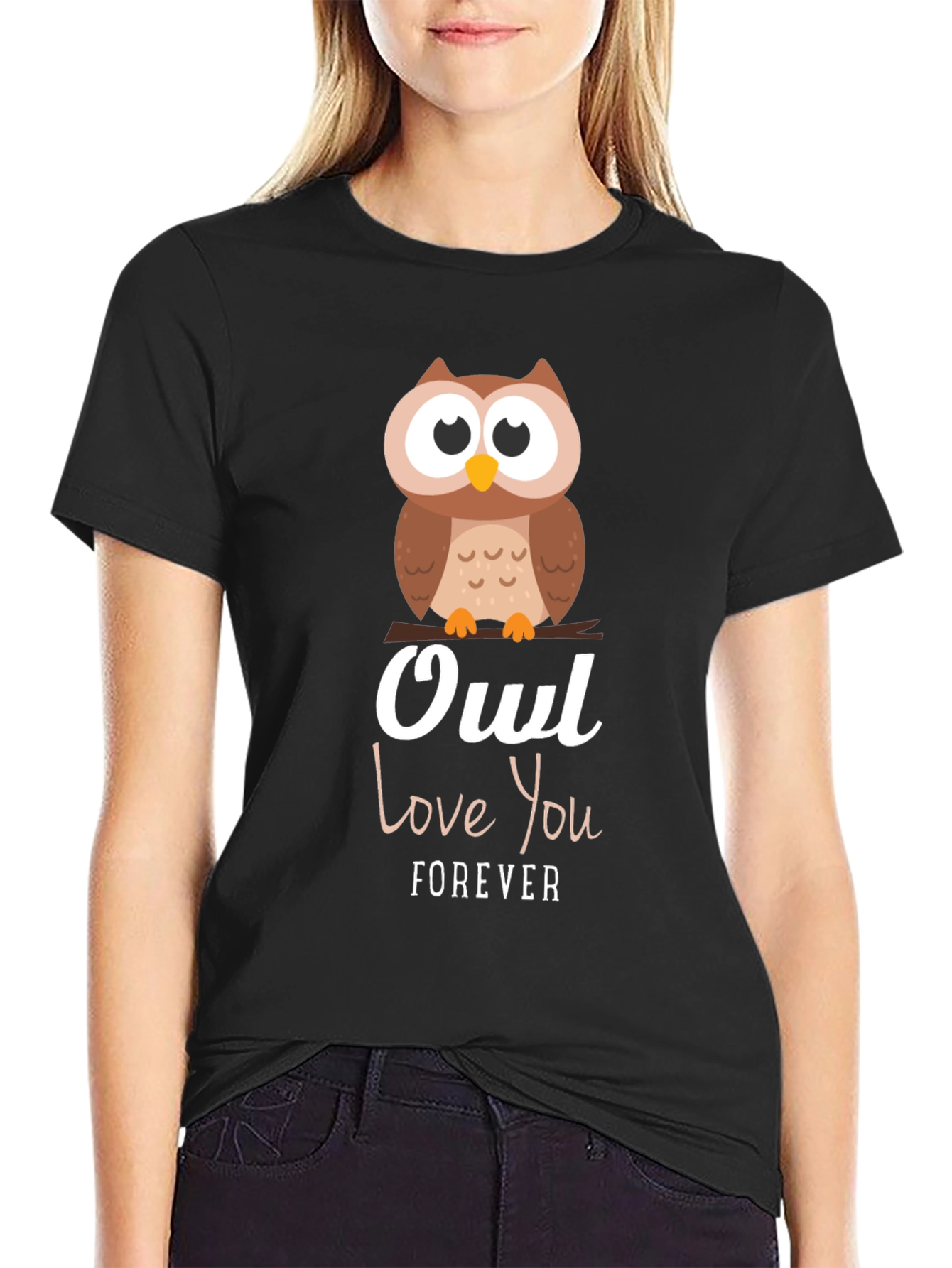 Owl Love You Forever Graphic T-Shirt - Black