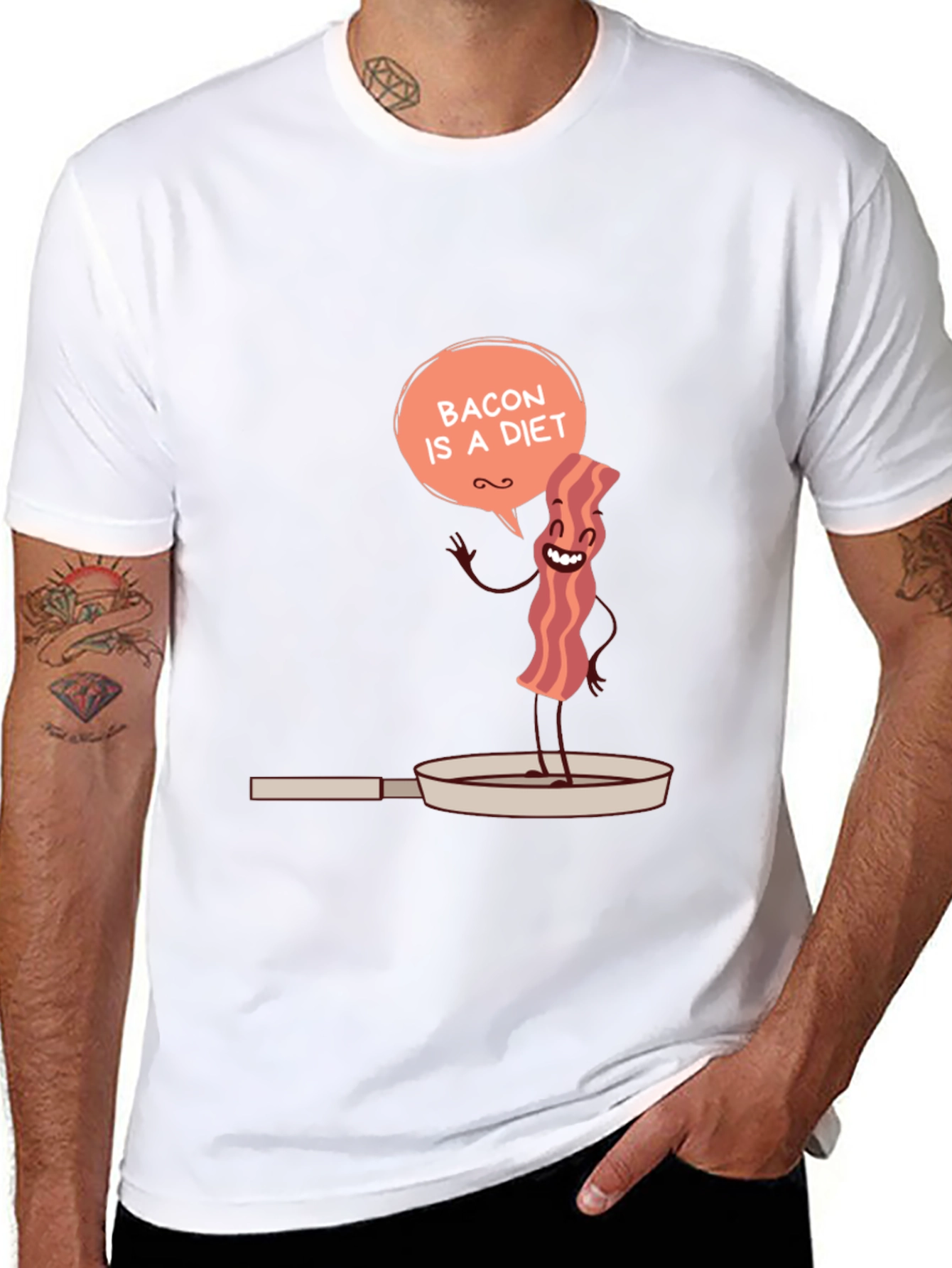 Bacon Is A Diet Funny Mens Graphic T-Shirt