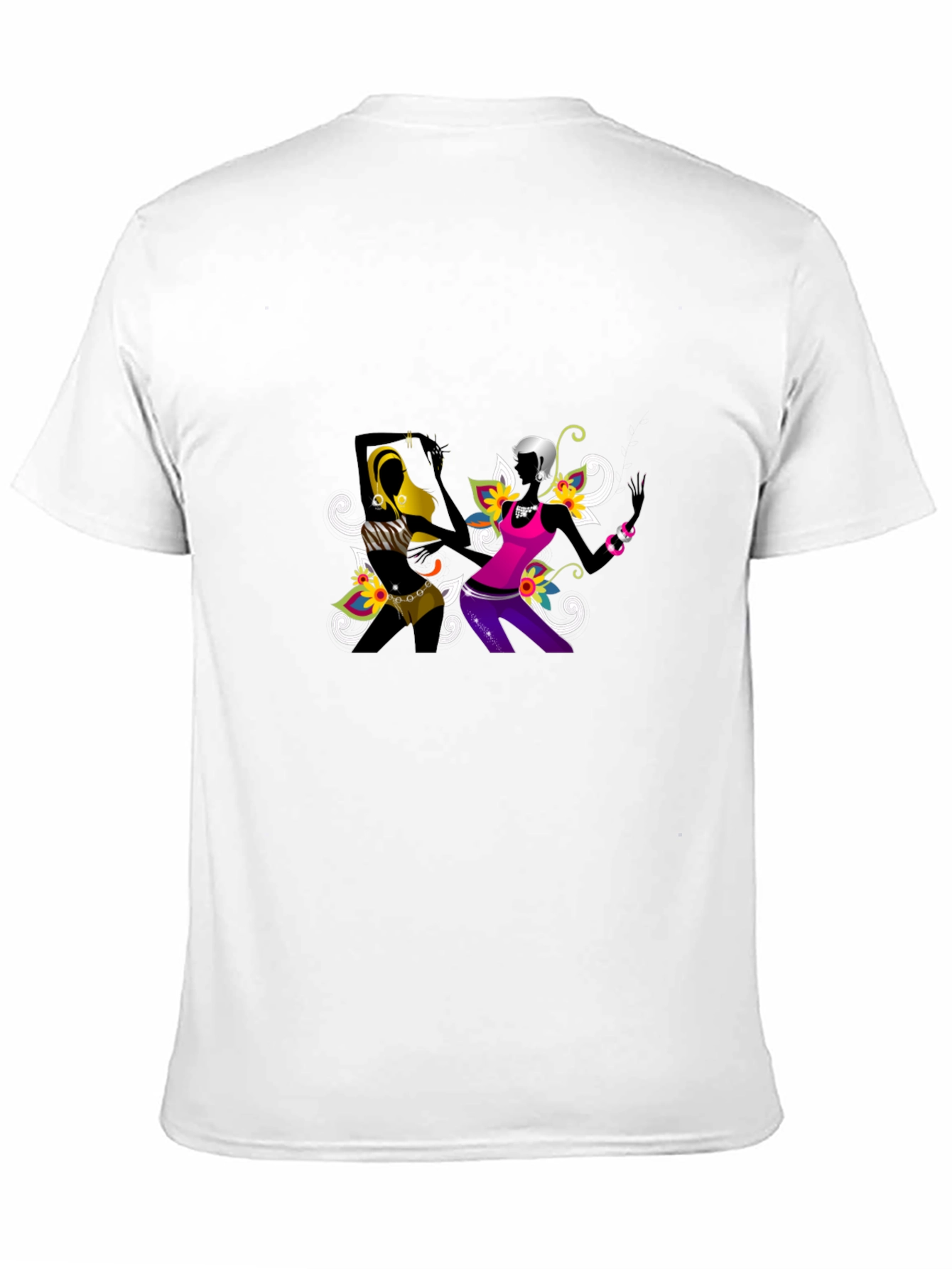 Funky Black Tee with Abstract Dancers