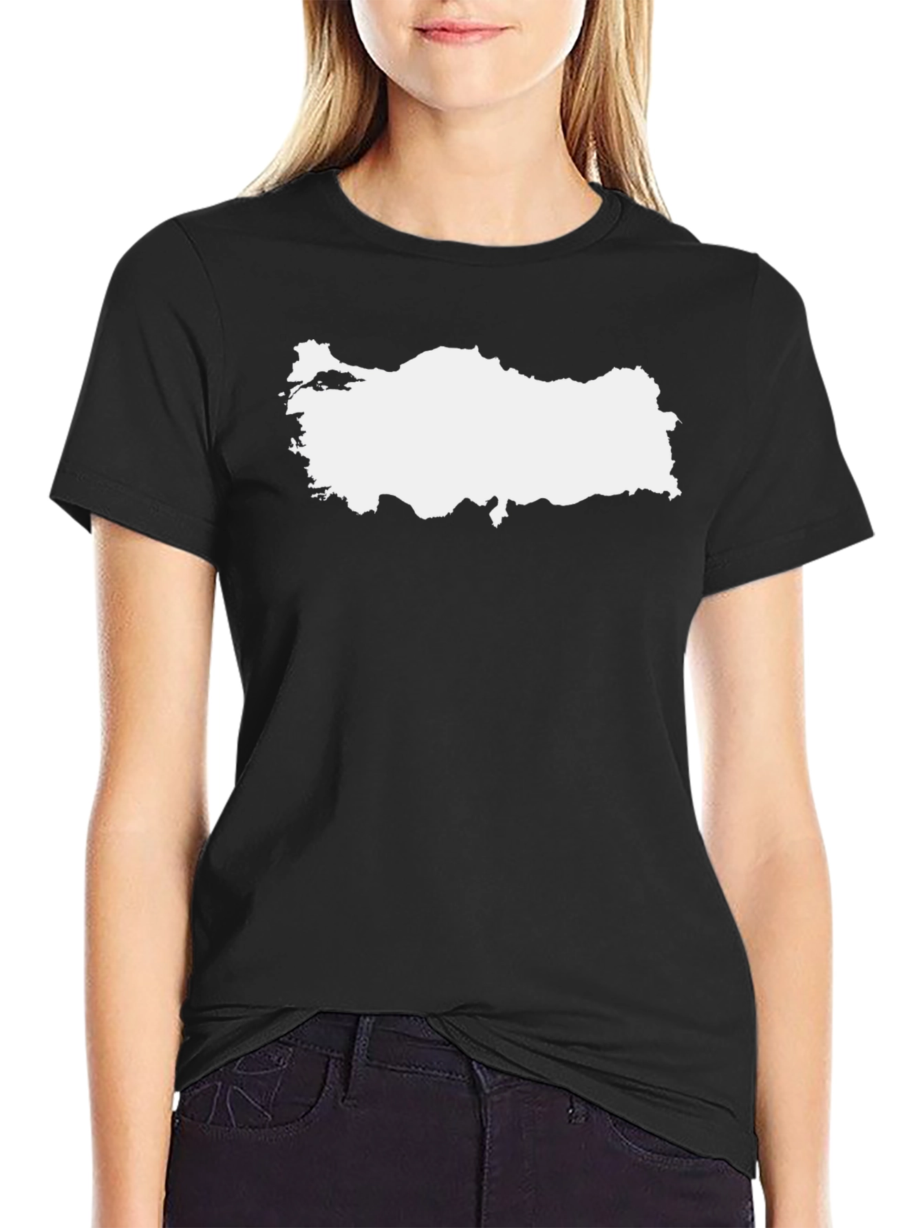 Turkey Map Graphic Tee - Black Cotton T-Shirt