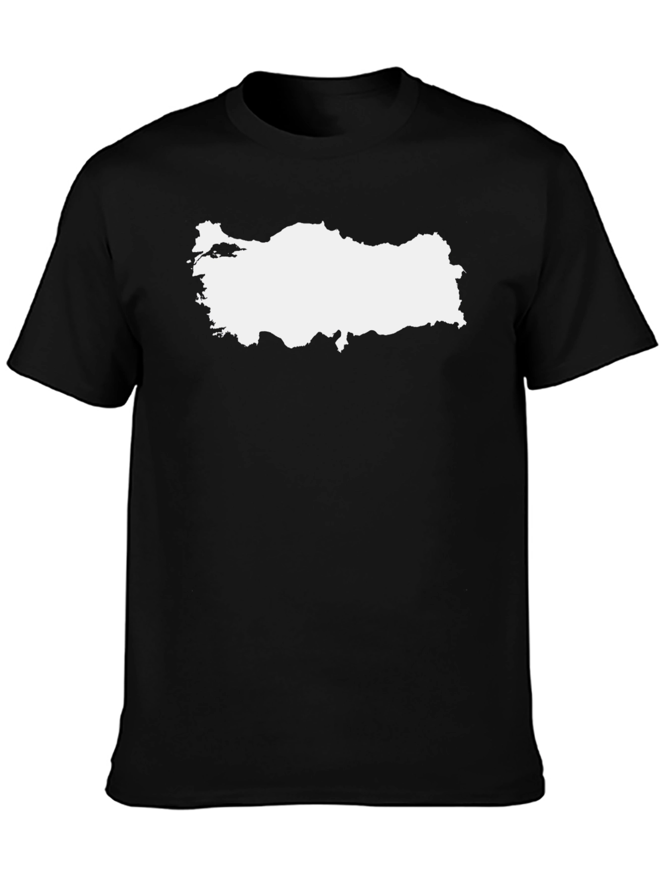 Turkey Map Graphic Tee - Black Cotton T-Shirt