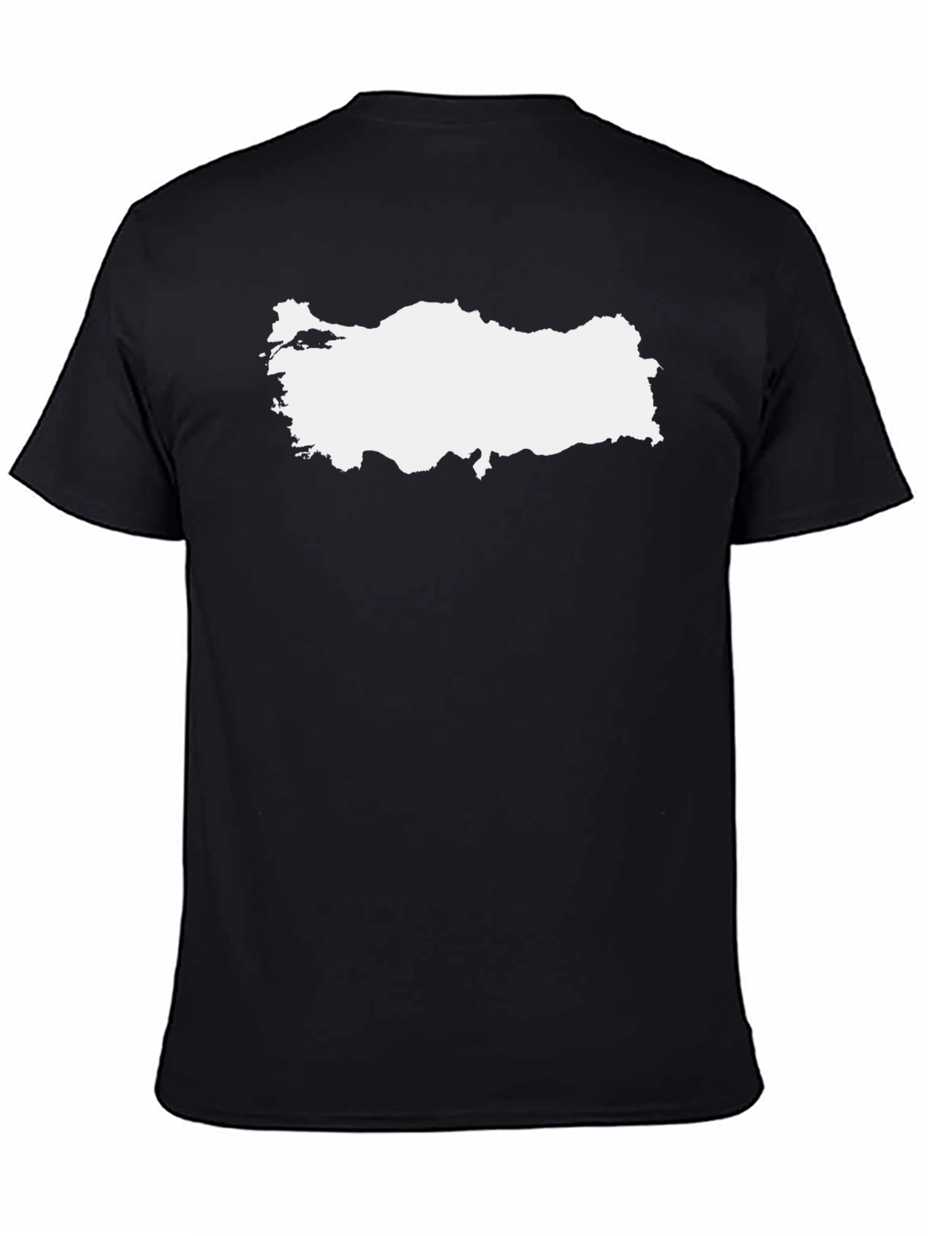 Turkey Map Graphic Tee - Black Cotton T-Shirt
