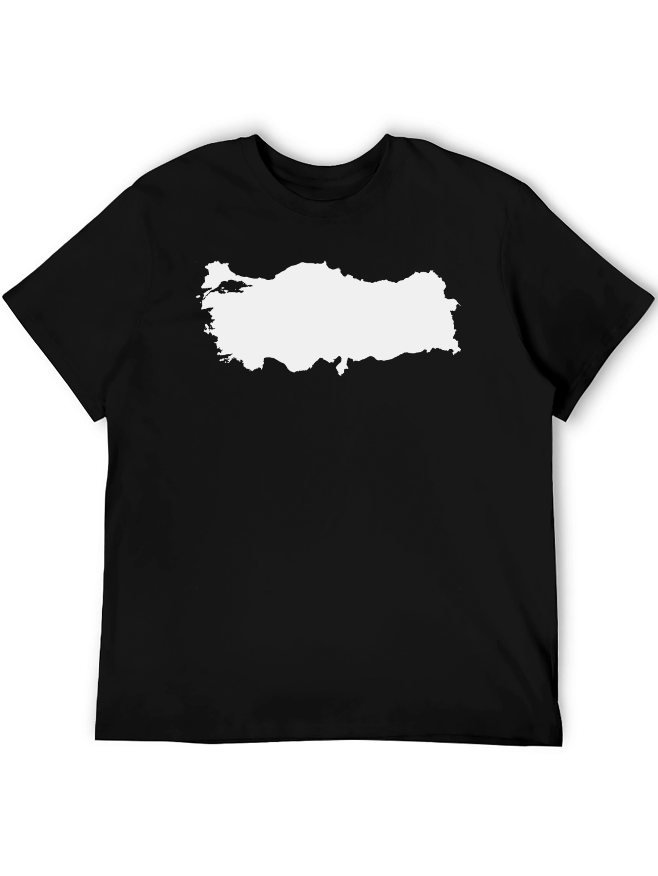 Turkey Map Graphic Tee - Black Cotton T-Shirt