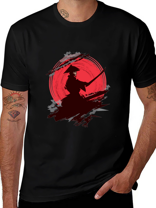 Samurai Silhouette Graphic Tee - Unique Design