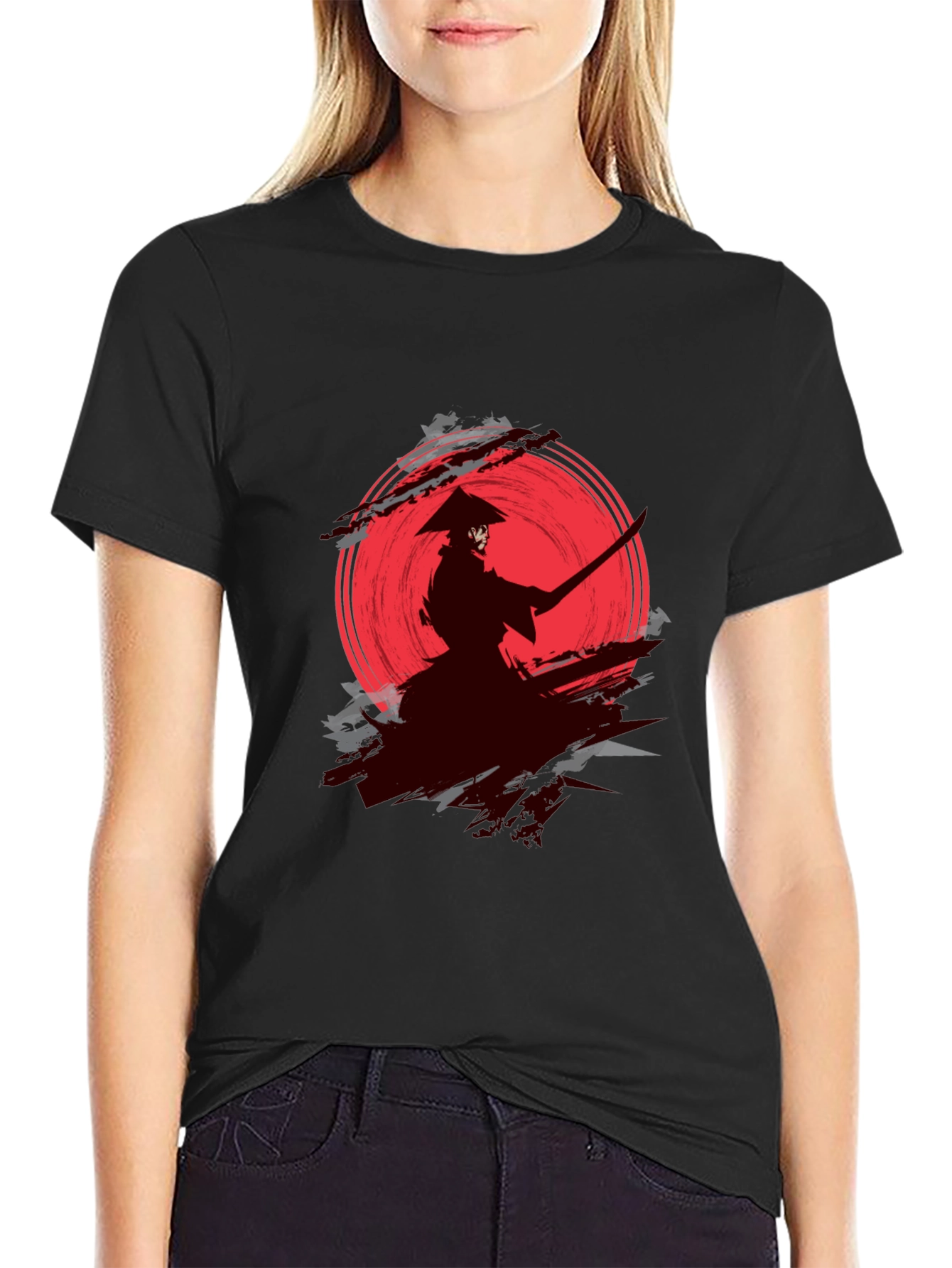 Samurai Silhouette Graphic Tee - Unique Design