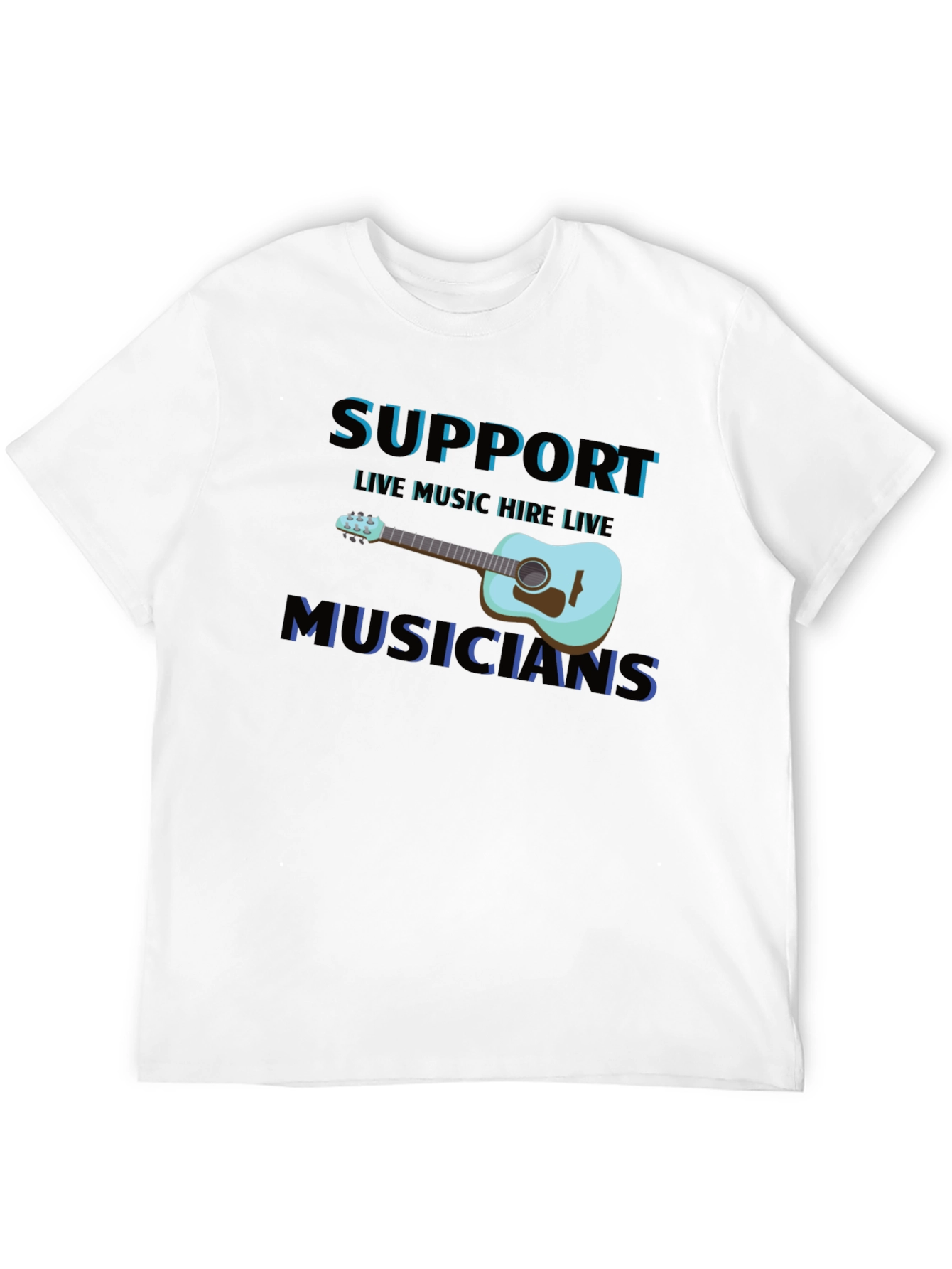 Support Live Musicians Black T-Shirt