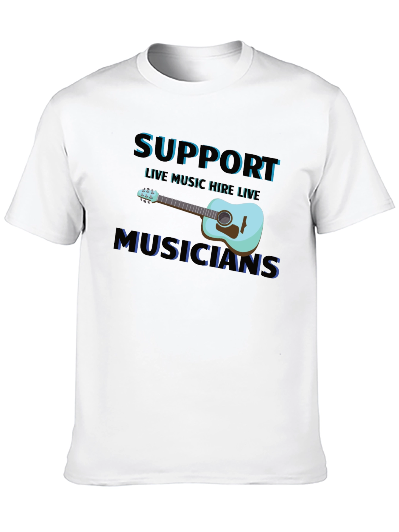 Support Live Musicians Black T-Shirt